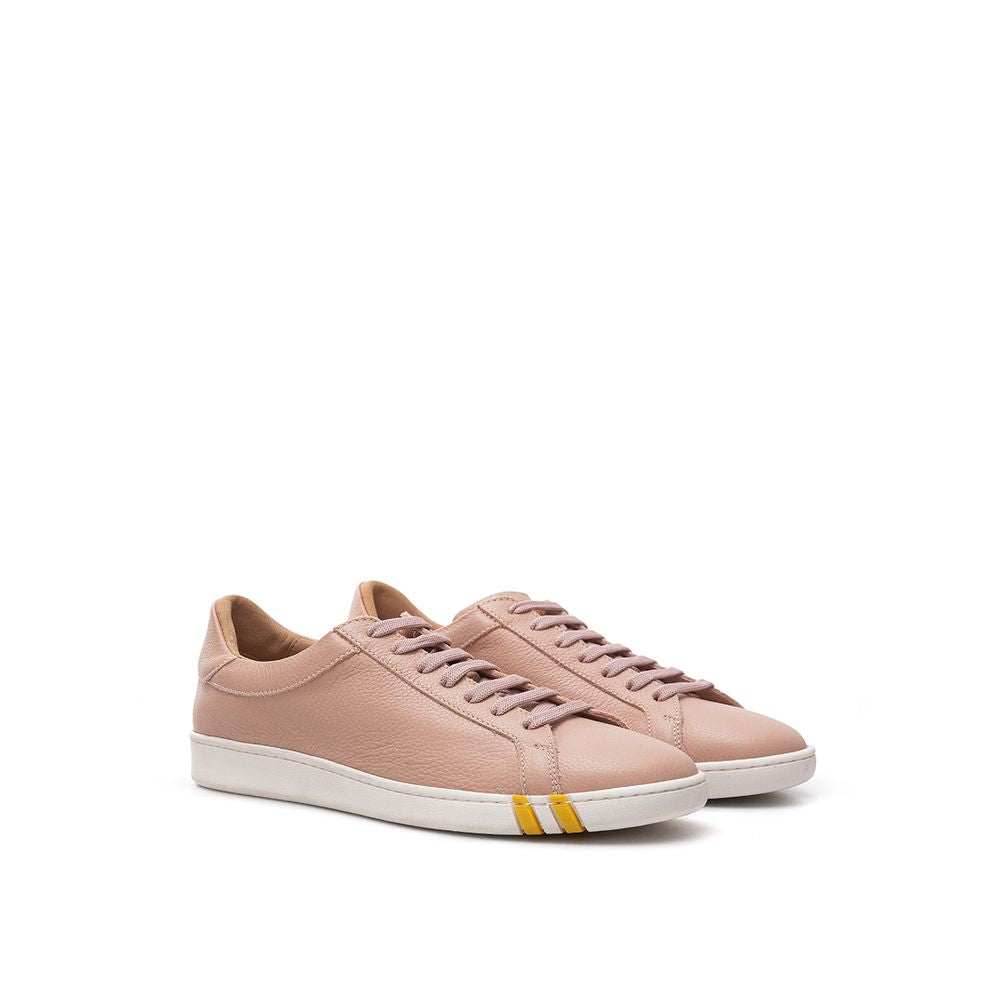 Bally Elegante rosa Baumwoll-Leder-Sneakers