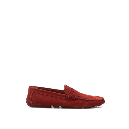 Bally Elegante Bordeaux Leder Loafers für Männer