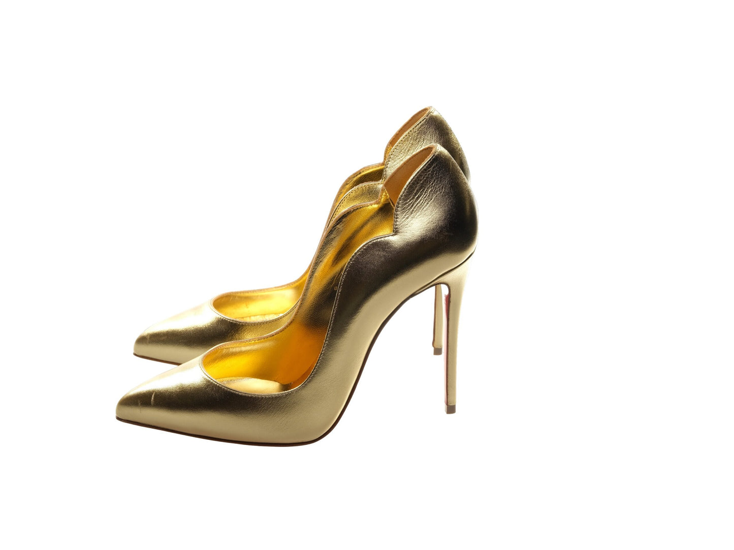 Christian Louboutin Hot Chick 100 Gold High Heel Pumps