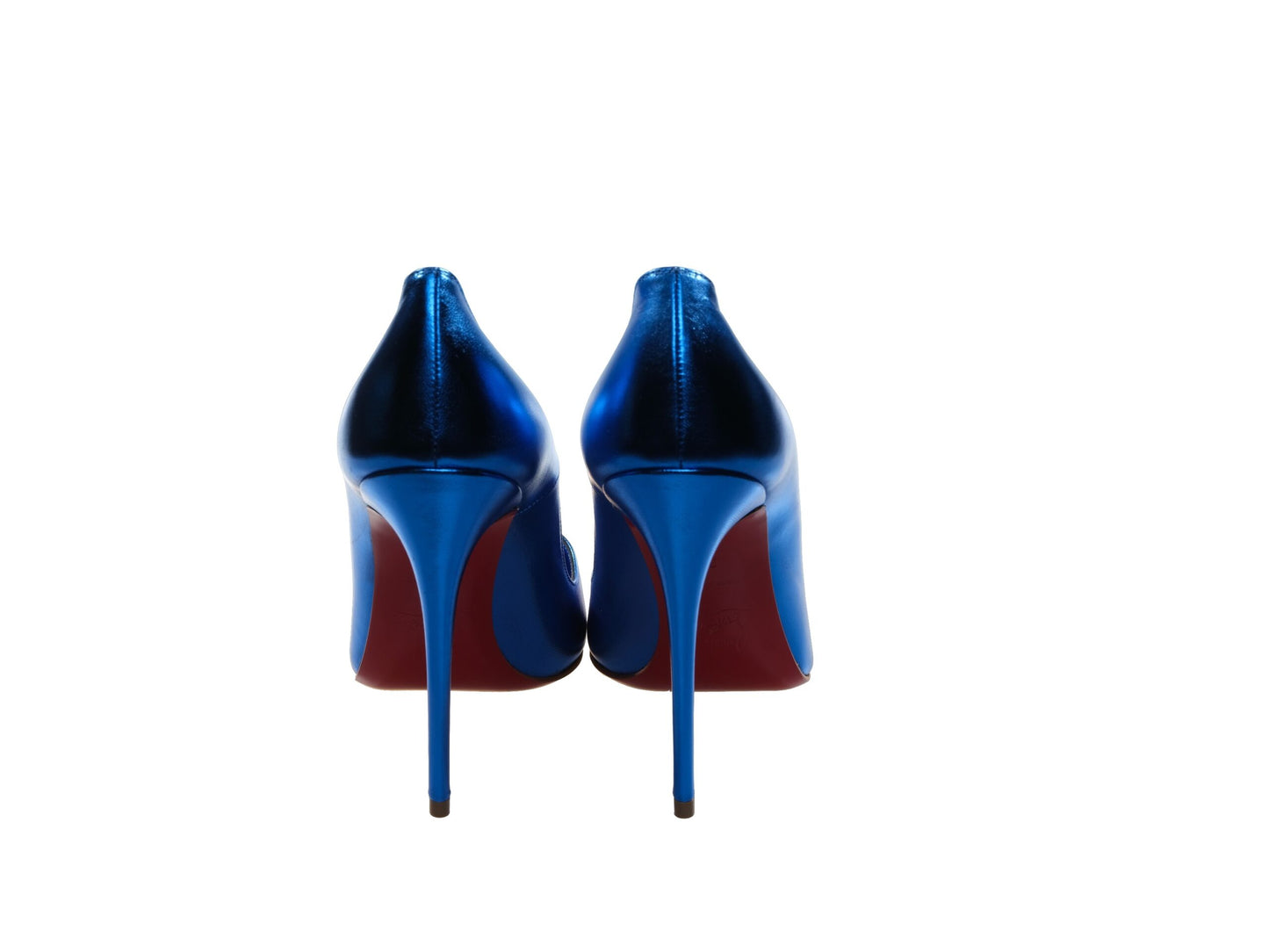 Christian Louboutin So Kate Blaue Laminierte Leder High Heel Pumps