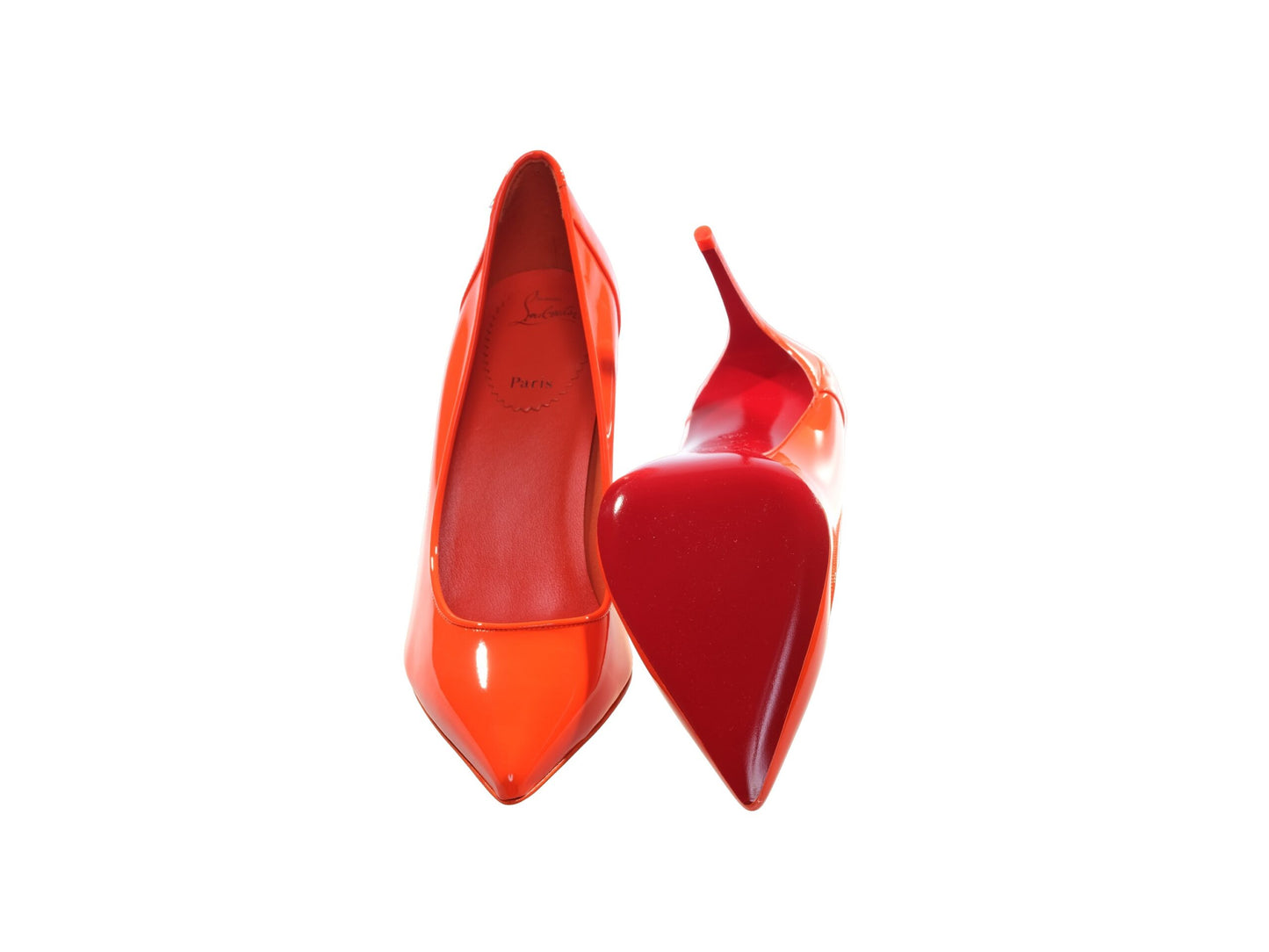 Christian Louboutin Sporty Kate Orange Lackleder High Heel Pumps