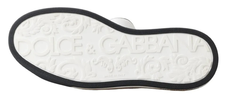 Dolce & Gabbana Schwarz Leder Crown Milano Turnschuhe Freizeitschuhe