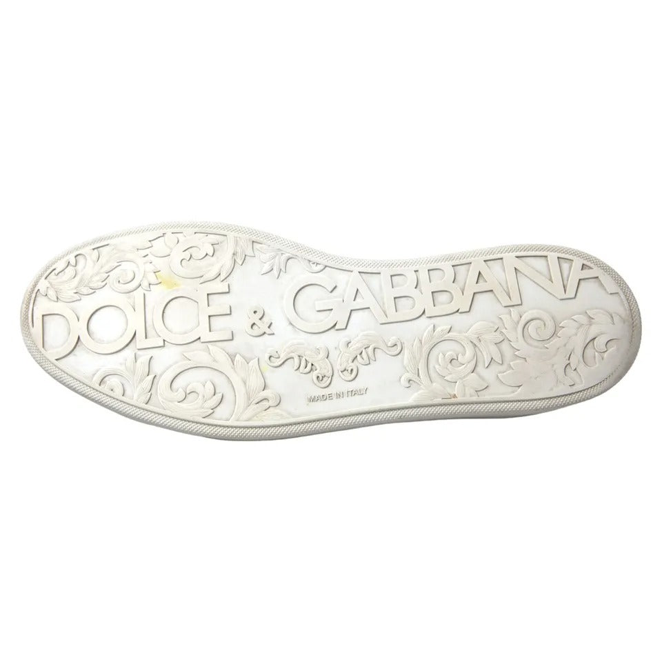 Dolce & Gabbana Weiße Leder Schnürschuhe Saint Tropez Schuhe