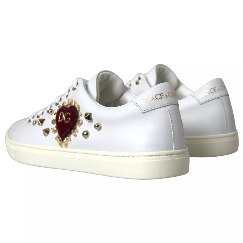 Dolce & Gabbana Weiß Portofino Sacred Heart Turnschuhe Frauen Schuhe