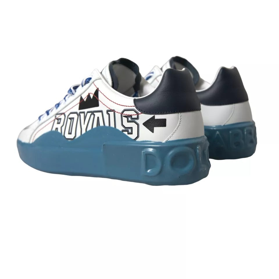 Dolce & Gabbana Blau Weiß Gedruckt Portofino Melt Sneakers Schuhe