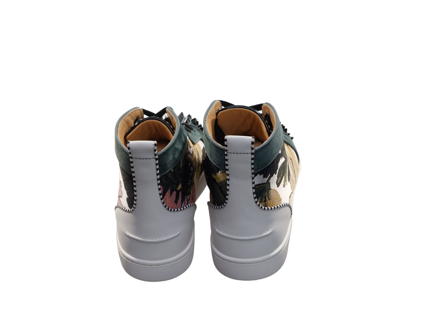 Christian Louboutin Louis Spikes Orlato Flache Gedruckte Stoff Gemusterte High Top Sneakers