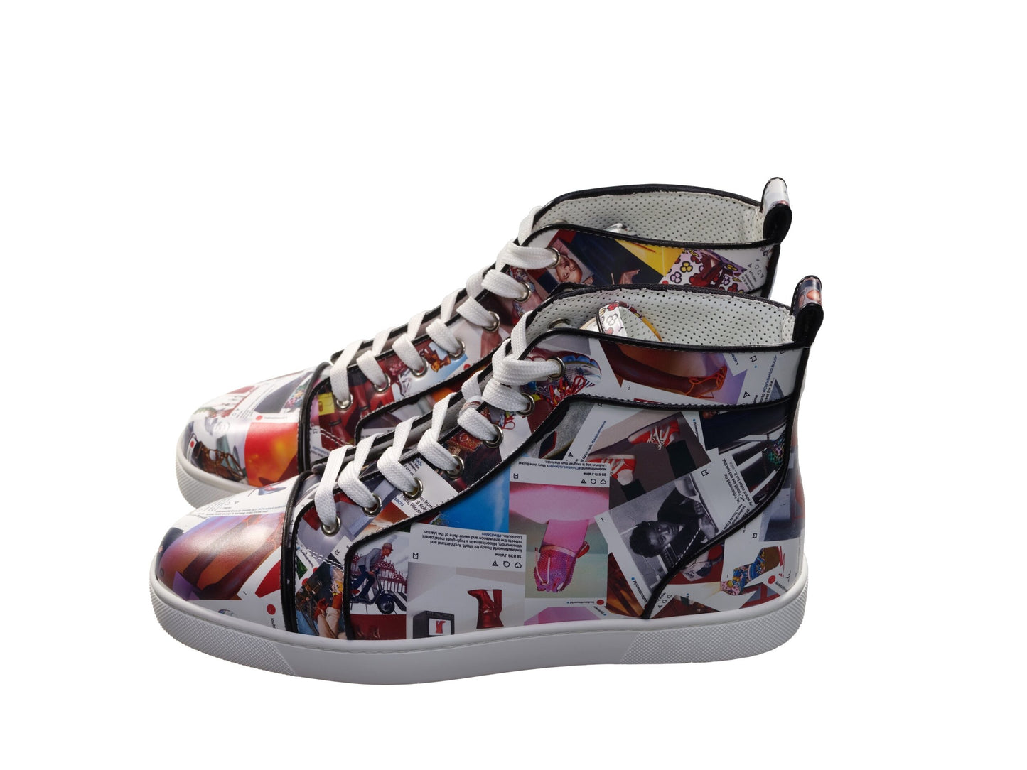 Christian Louboutin Louis Orlato Flache bedruckte Leder High Top Sneakers