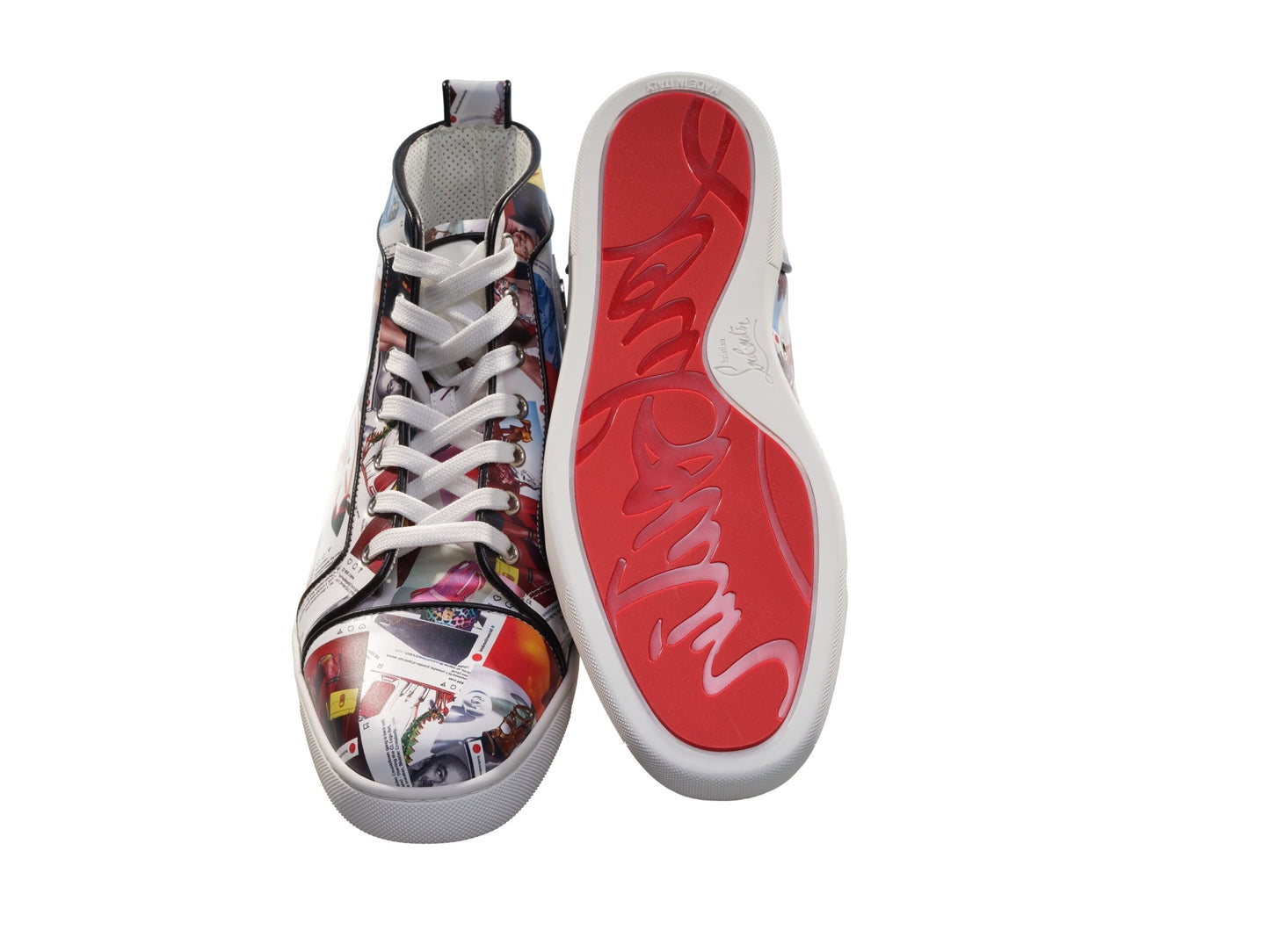 Christian Louboutin Louis Orlato Flache bedruckte Leder High Top Sneakers