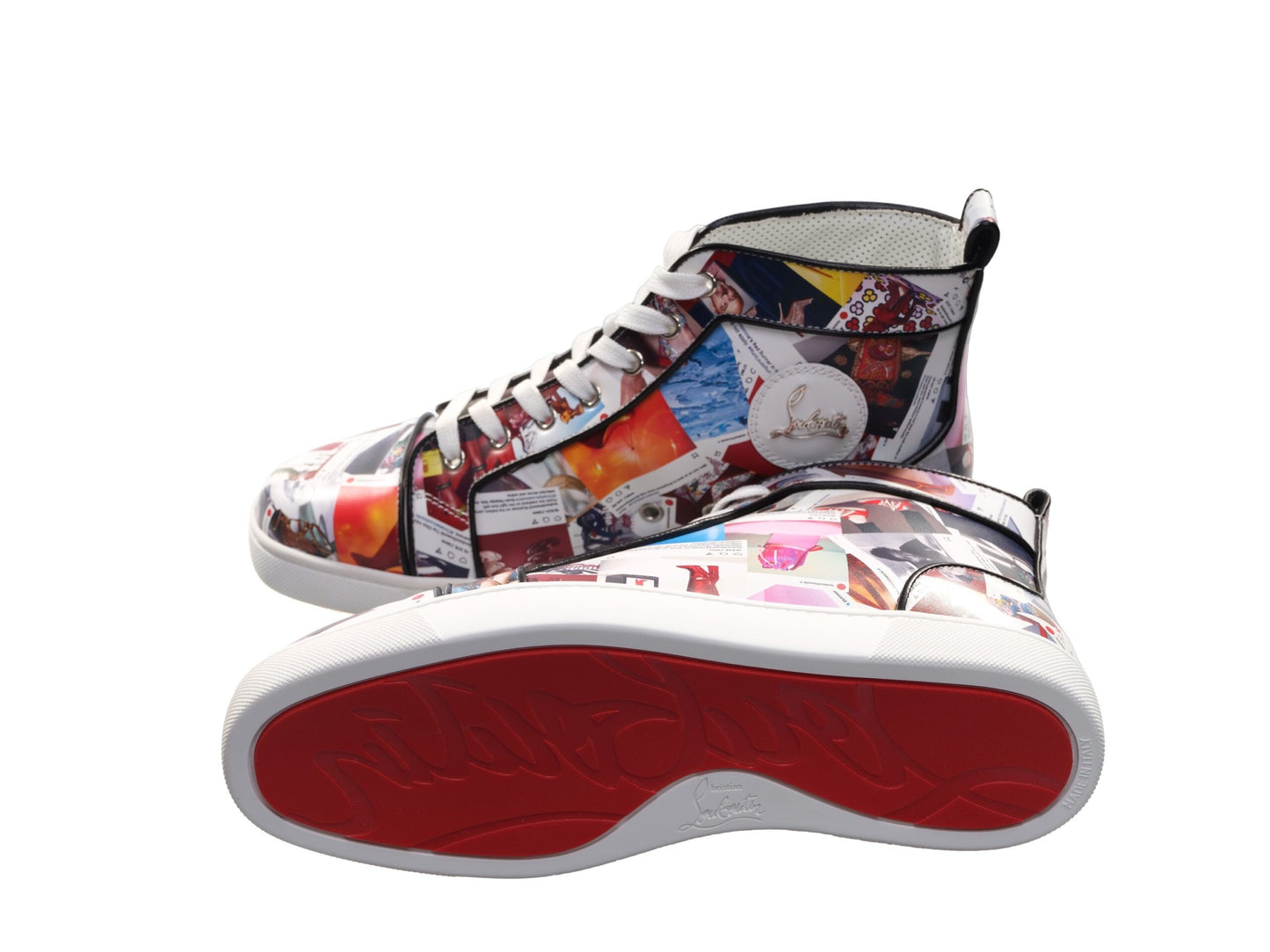 Christian Louboutin Louis Orlato Flache bedruckte Leder High Top Sneakers