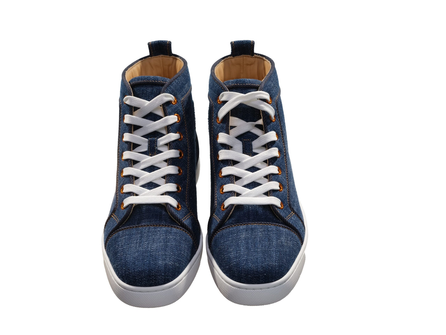 Christian Louboutin Fun Louis Flache High-Top-Sneakers aus Denim