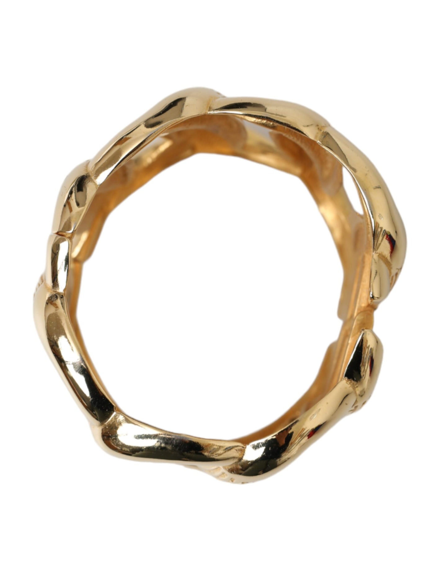 Dolce & Gabbana Gold Tone Vintage Clamper Twisted Loop Armreif Armbänder