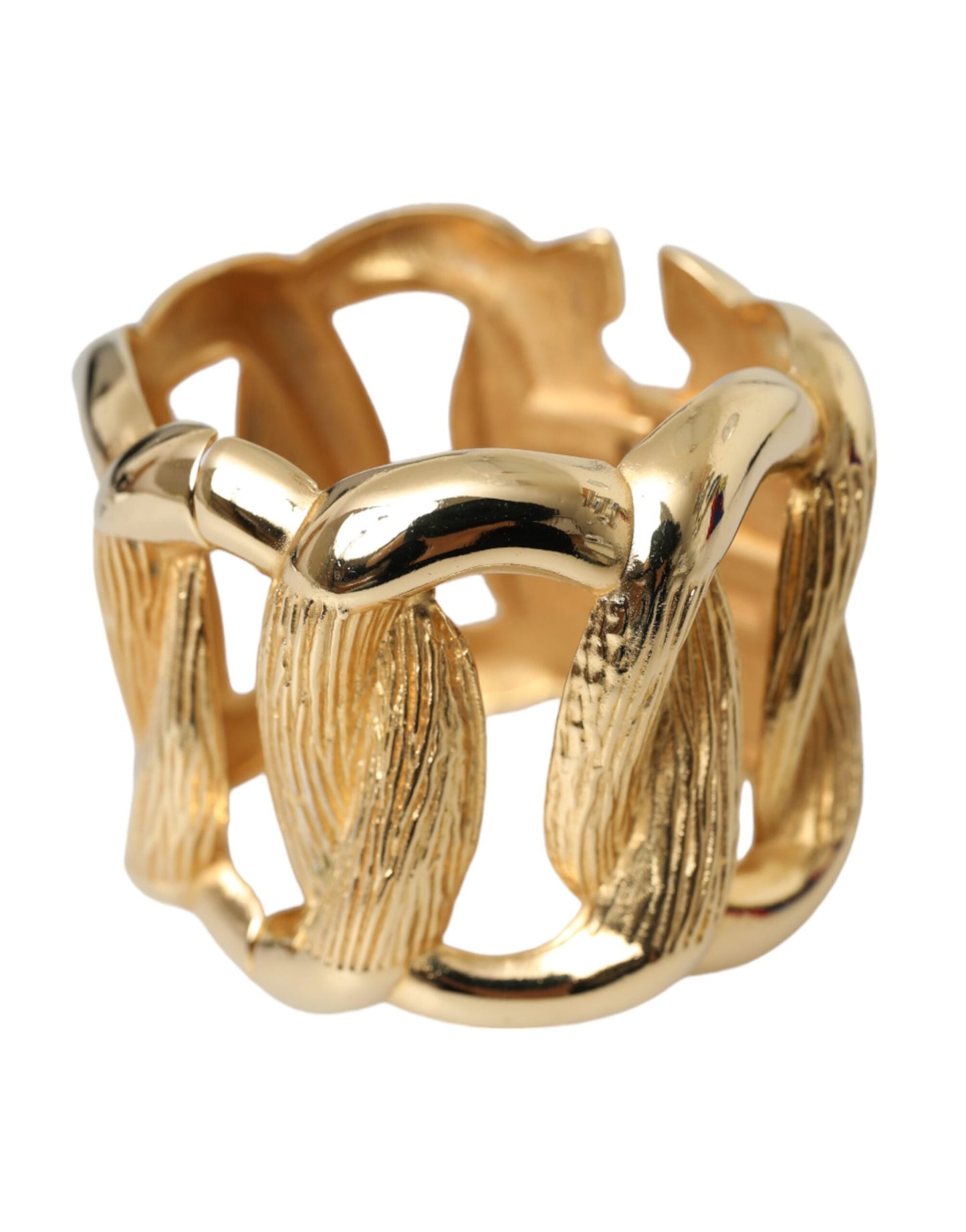 Dolce & Gabbana Gold Tone Vintage Clamper Twisted Loop Armreif Armbänder