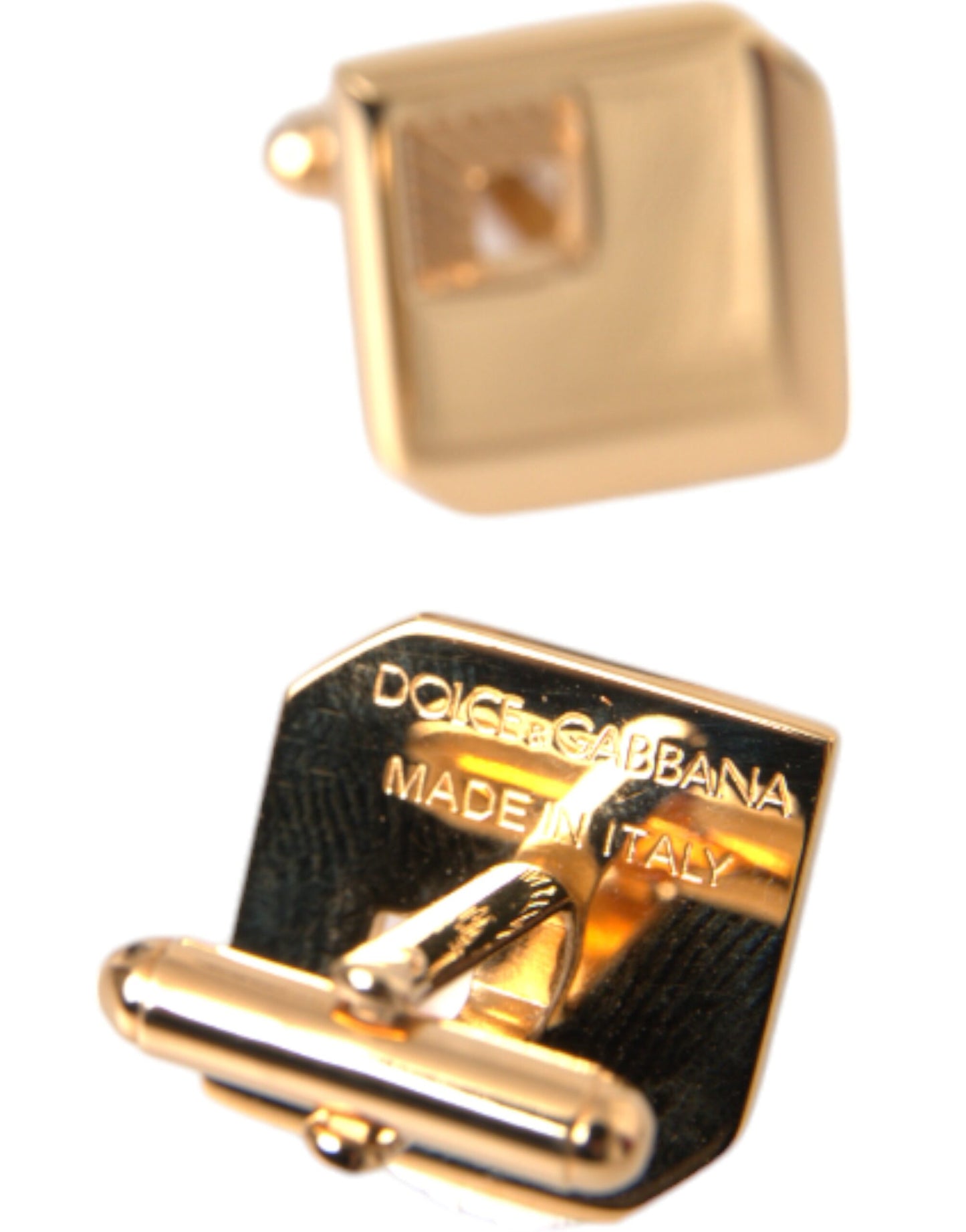 Dolce & Gabbana Vergoldete Metall Messing Quadrat Pin Manschettenknöpfe