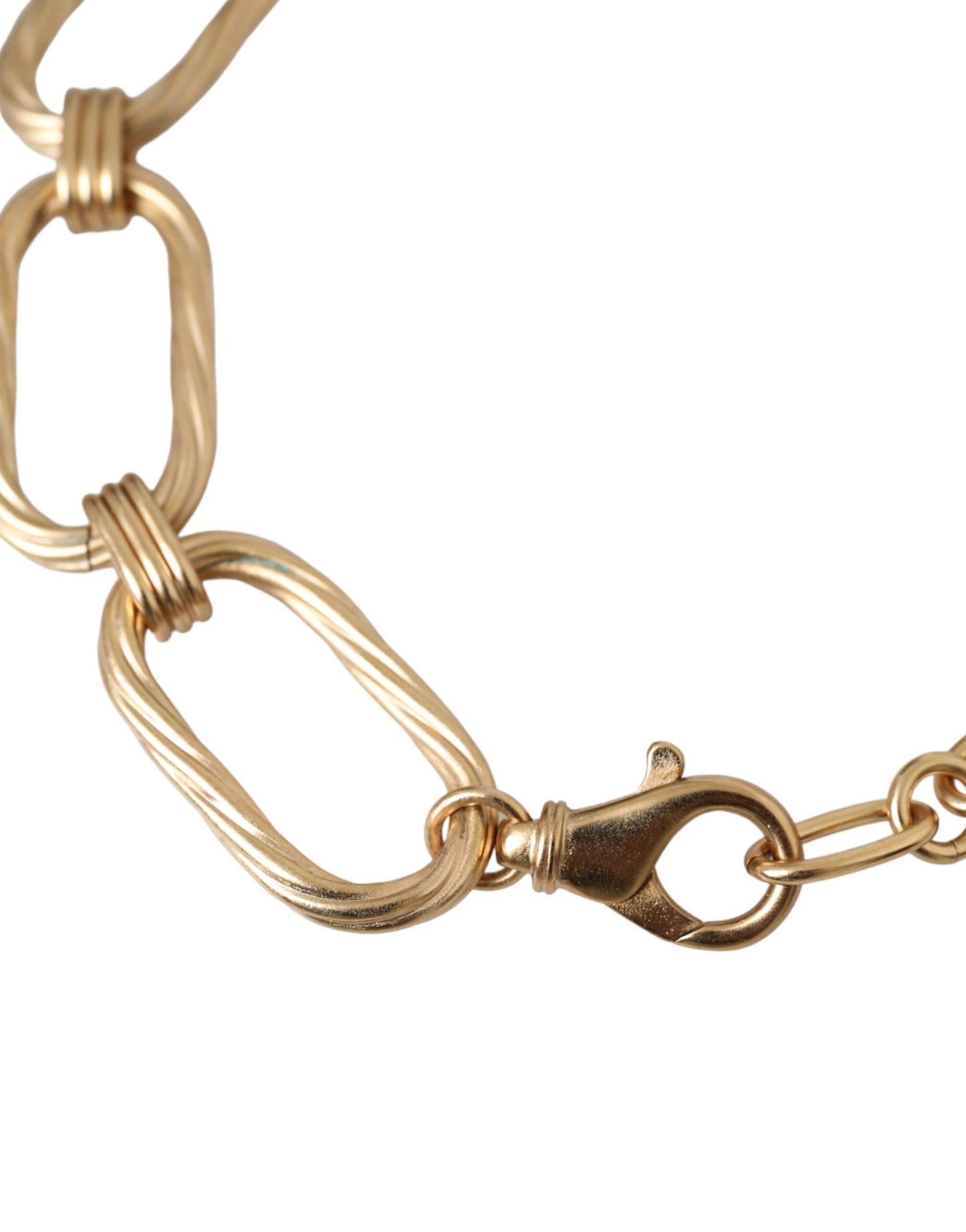 Dolce & Gabbana Gold Tone Messing große Link Kette Schmuck Halskette