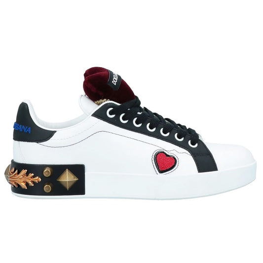 Dolce & Gabbana Weißes Leder Di Kalbsleder Sneaker