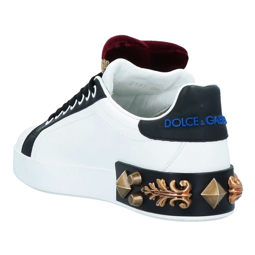 Dolce & Gabbana Weißes Leder Di Kalbsleder Sneaker