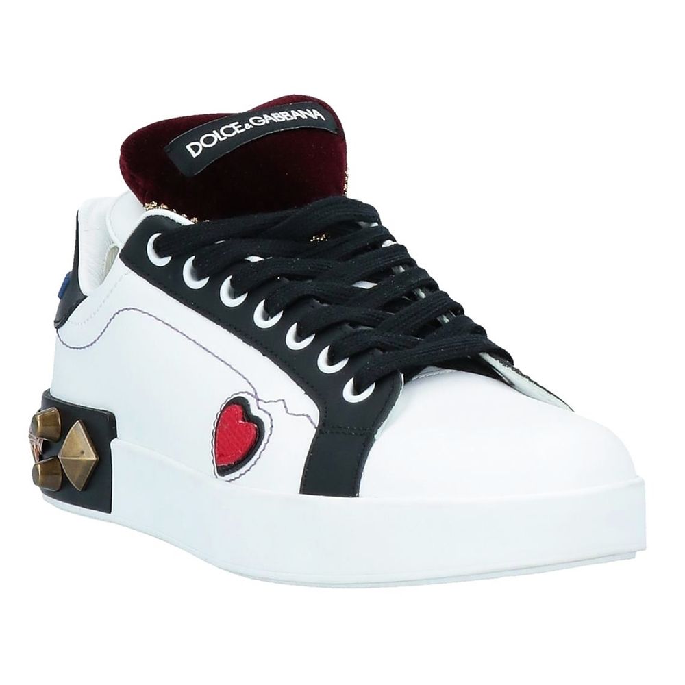 Dolce & Gabbana Weißes Leder Di Kalbsleder Sneaker