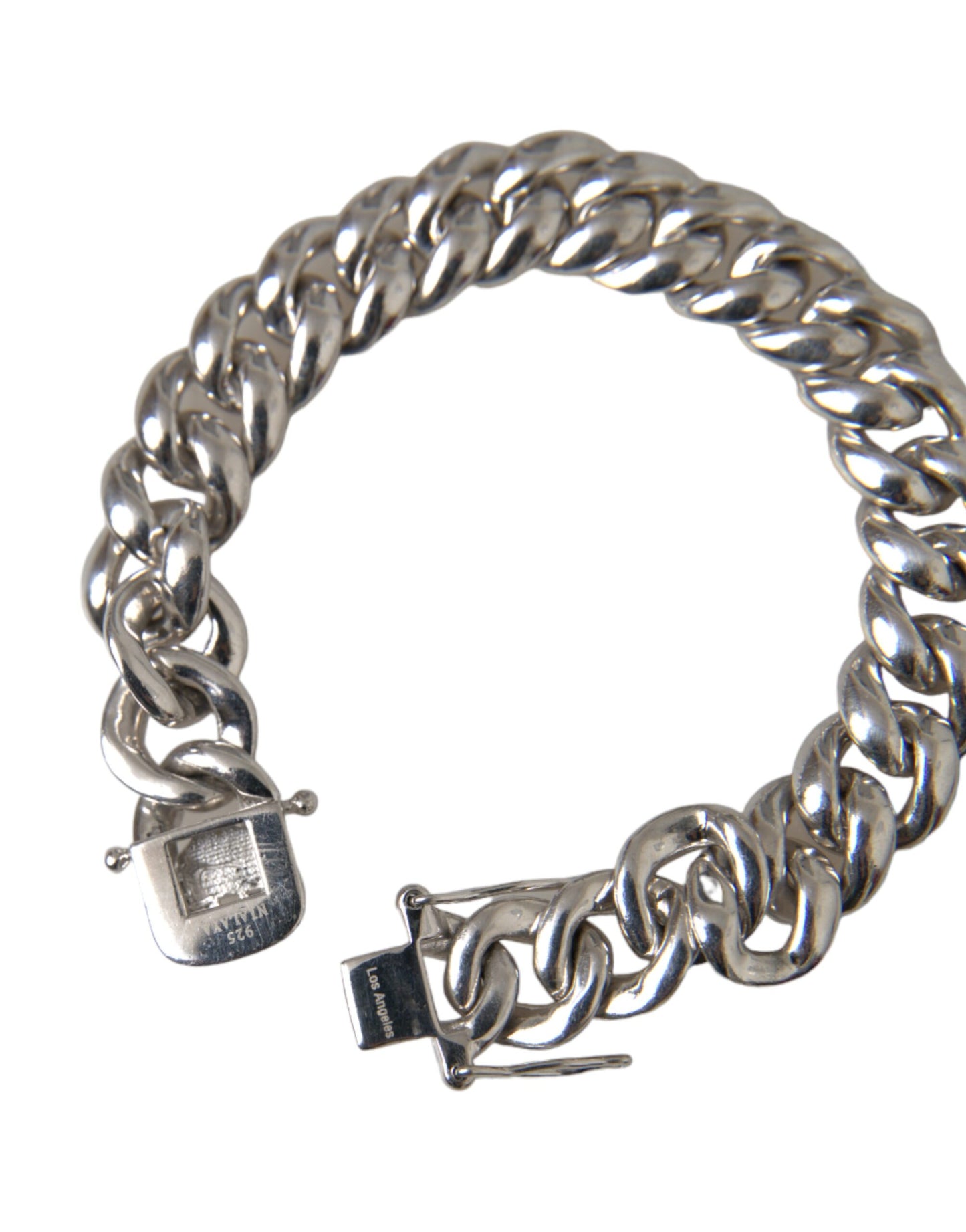 Nialaya Massives schweres Curb Link 925 Sterling Silber Armband Männer