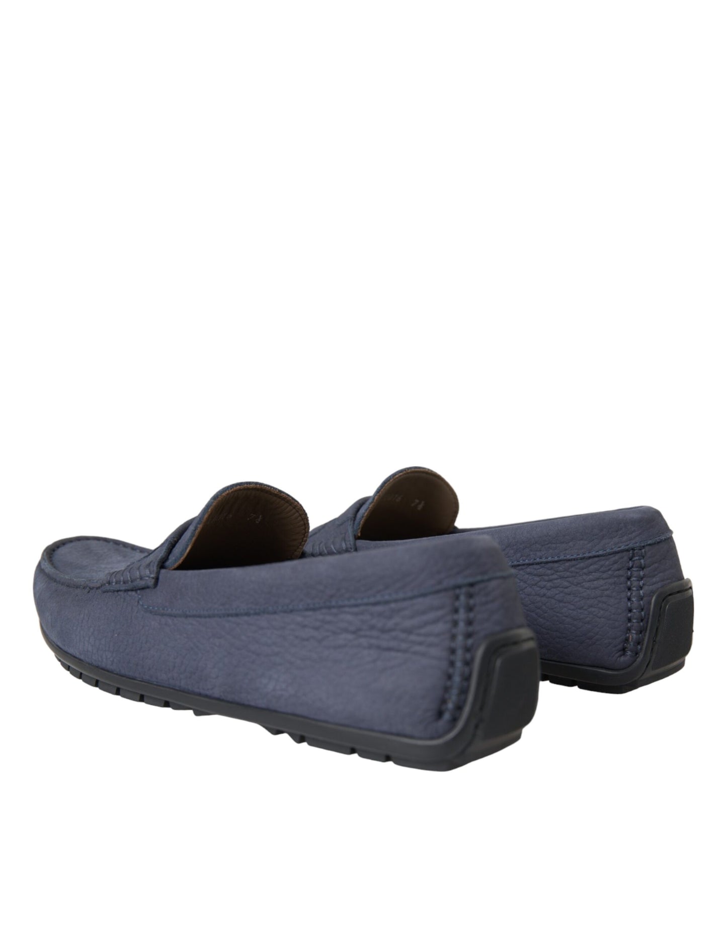 Dolce & Gabbana Blaue Kalbsleder Slip On Mokassin Schuhe