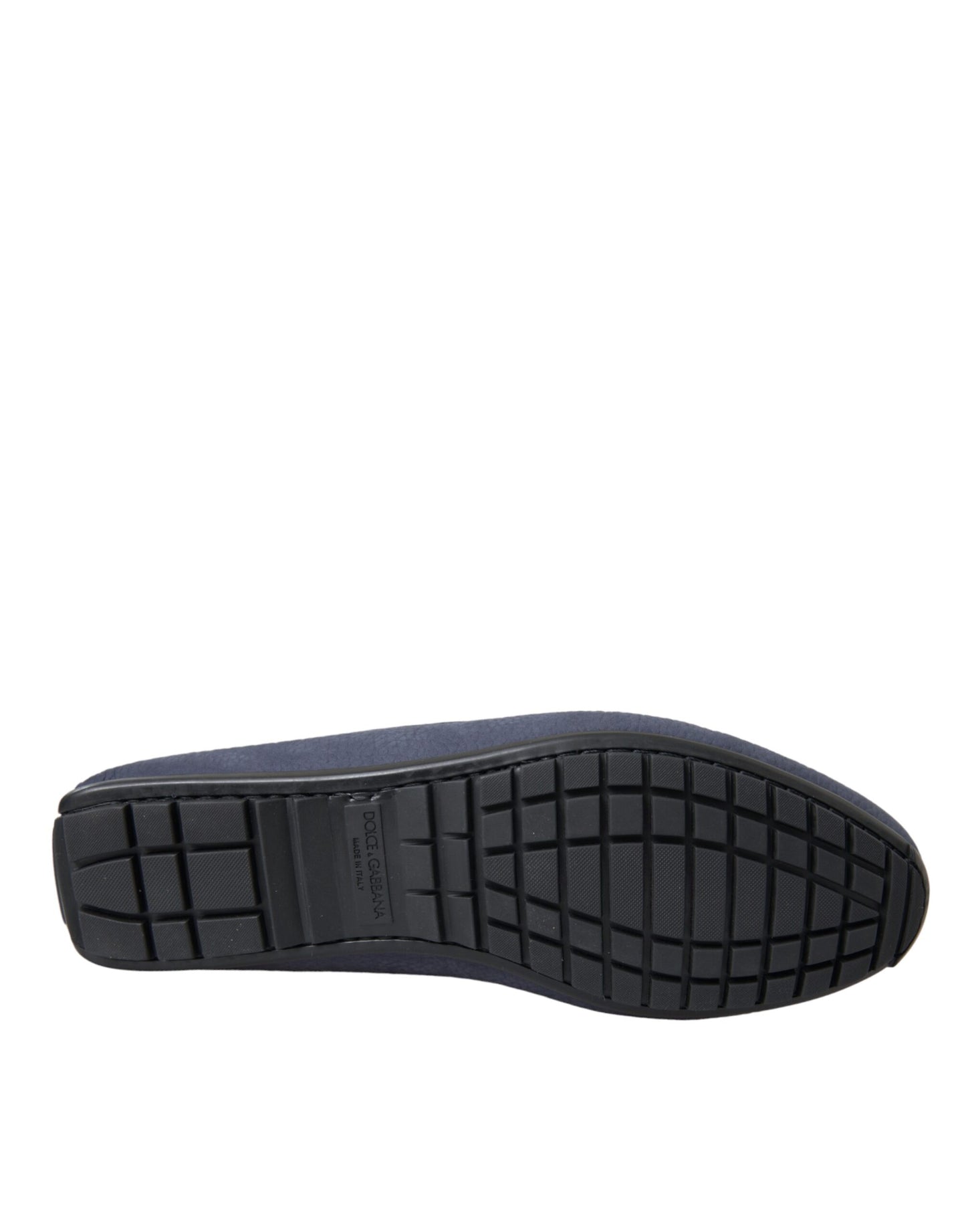 Dolce & Gabbana Blaue Kalbsleder Slip On Mokassin Schuhe