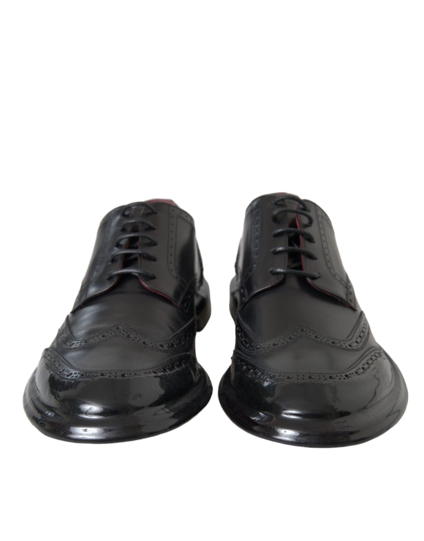 Dolce & Gabbana Schwarzes Leder Oxford Wingtip Formale Männer Schuhe