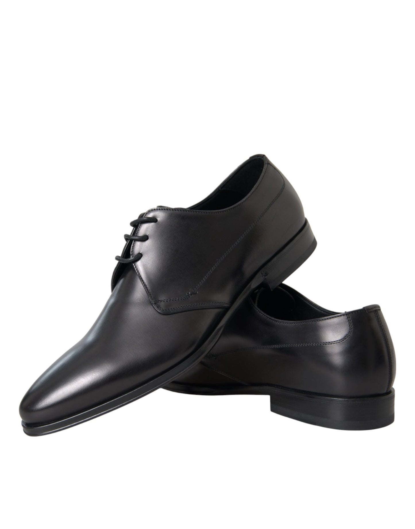 Dolce & Gabbana Schwarz Leder Derby Formal Kleid Männer Schuhe