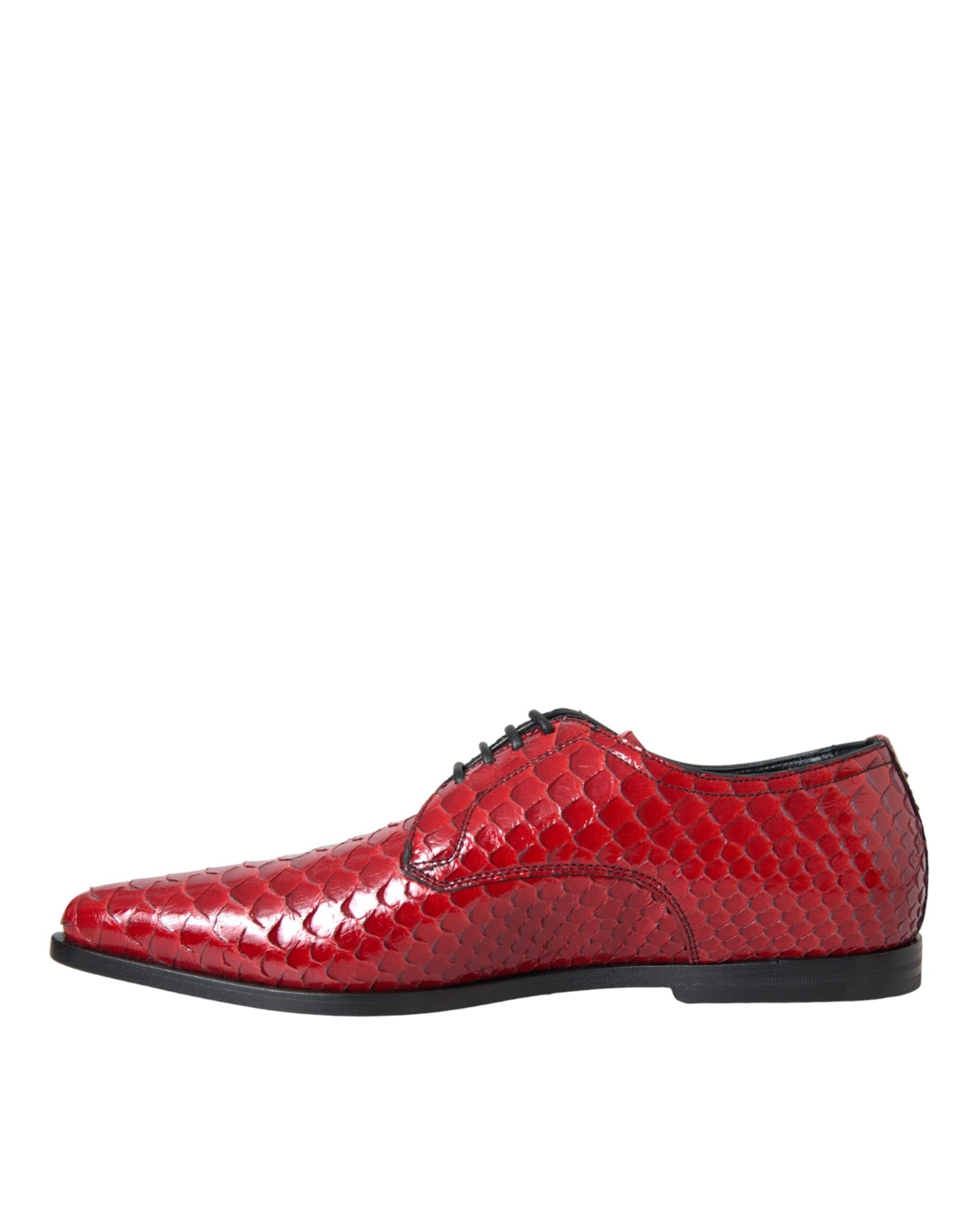 Dolce & Gabbana Rote strukturierte lackierte Derby Männer Formale Schuhe