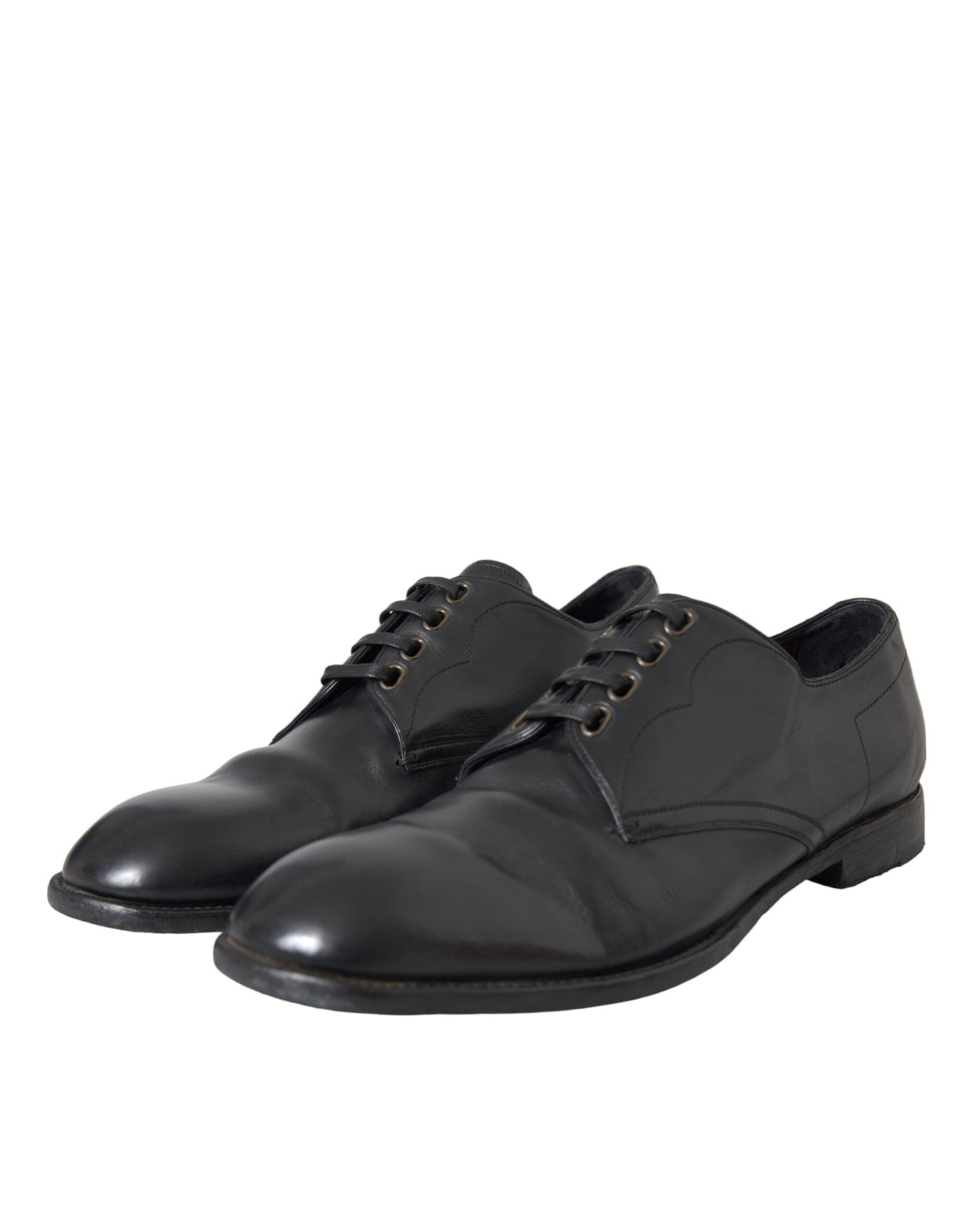 Dolce & Gabbana Schwarz Leder Derby Formal Kleid Männer Schuhe