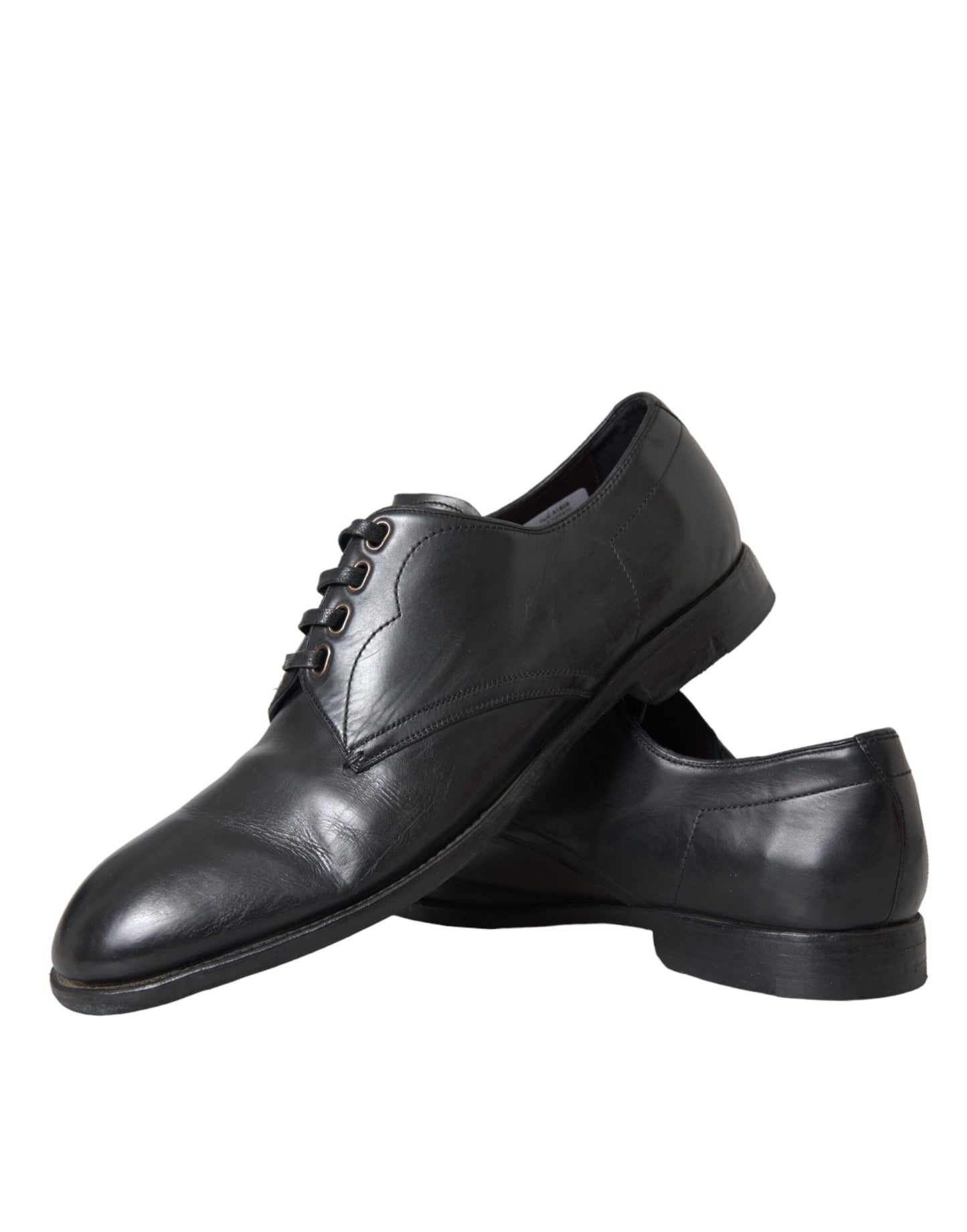 Dolce & Gabbana Schwarz Leder Derby Formal Kleid Männer Schuhe