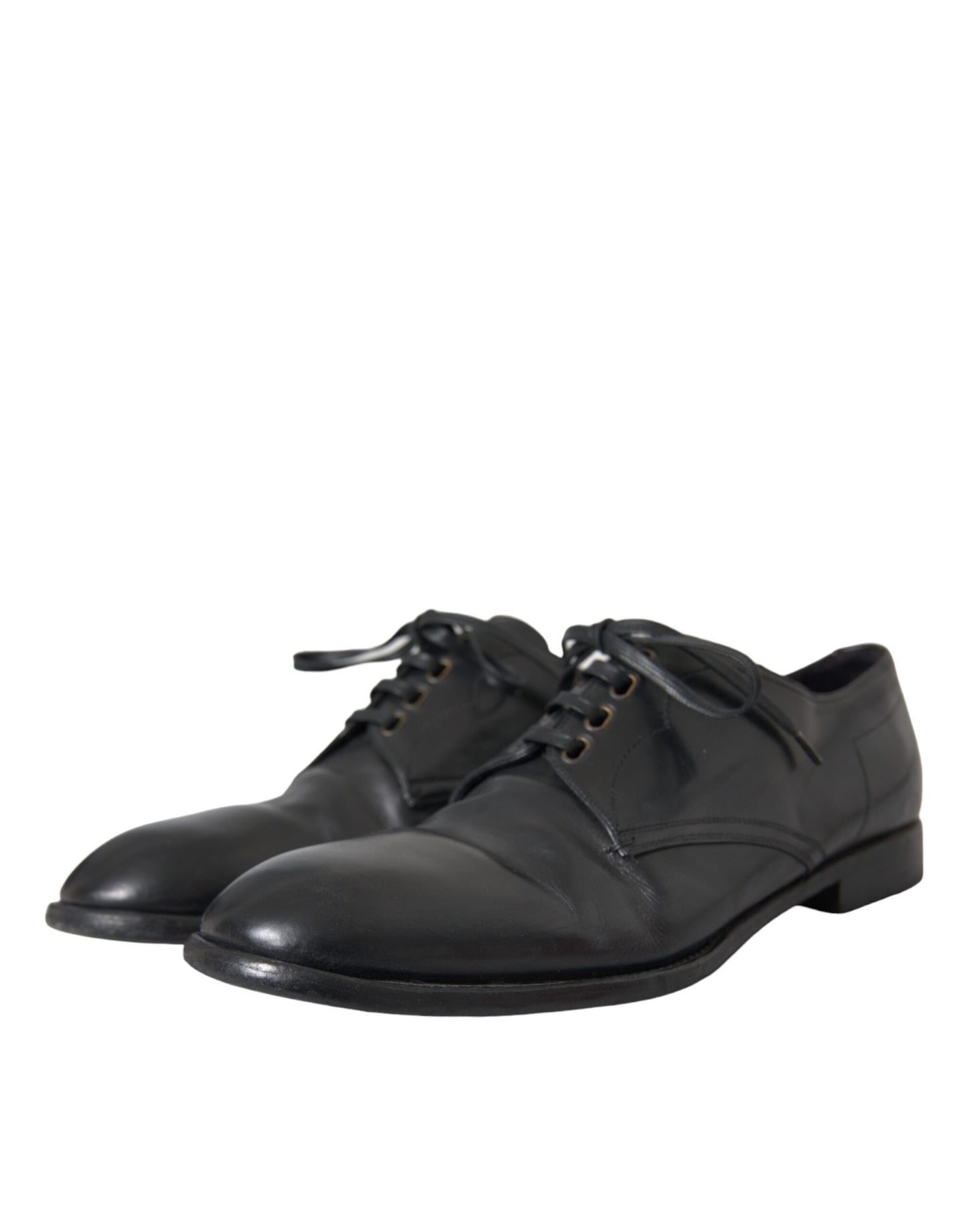 Dolce & Gabbana Schwarz Leder Derby Formal Kleid Männer Schuhe