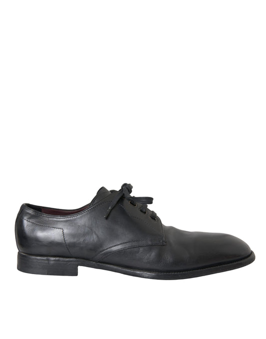 Dolce & Gabbana Schwarz Leder Derby Formal Kleid Männer Schuhe