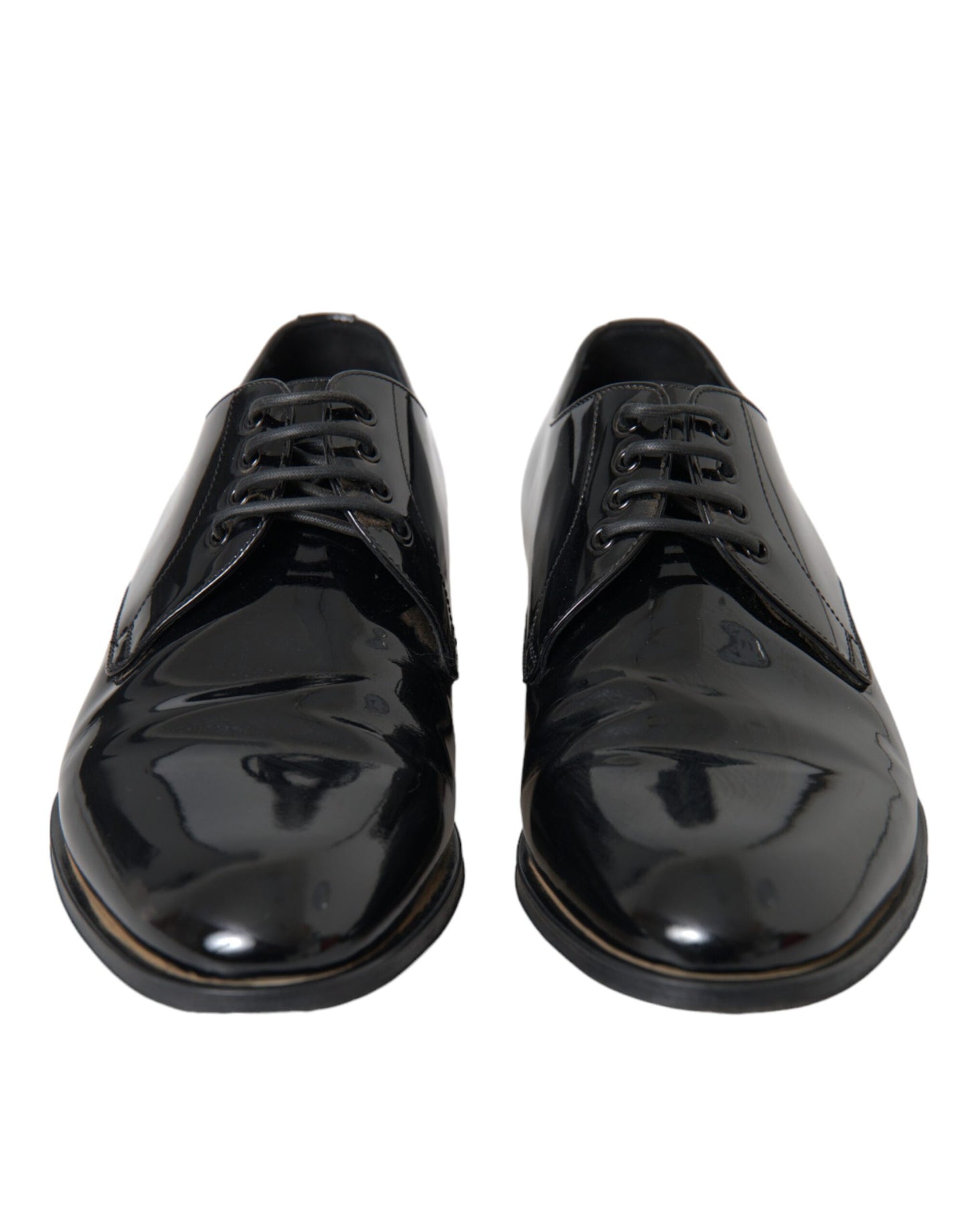 Dolce & Gabbana Schwarze Lackleder Derby-Schuhe für formelle Anlässe