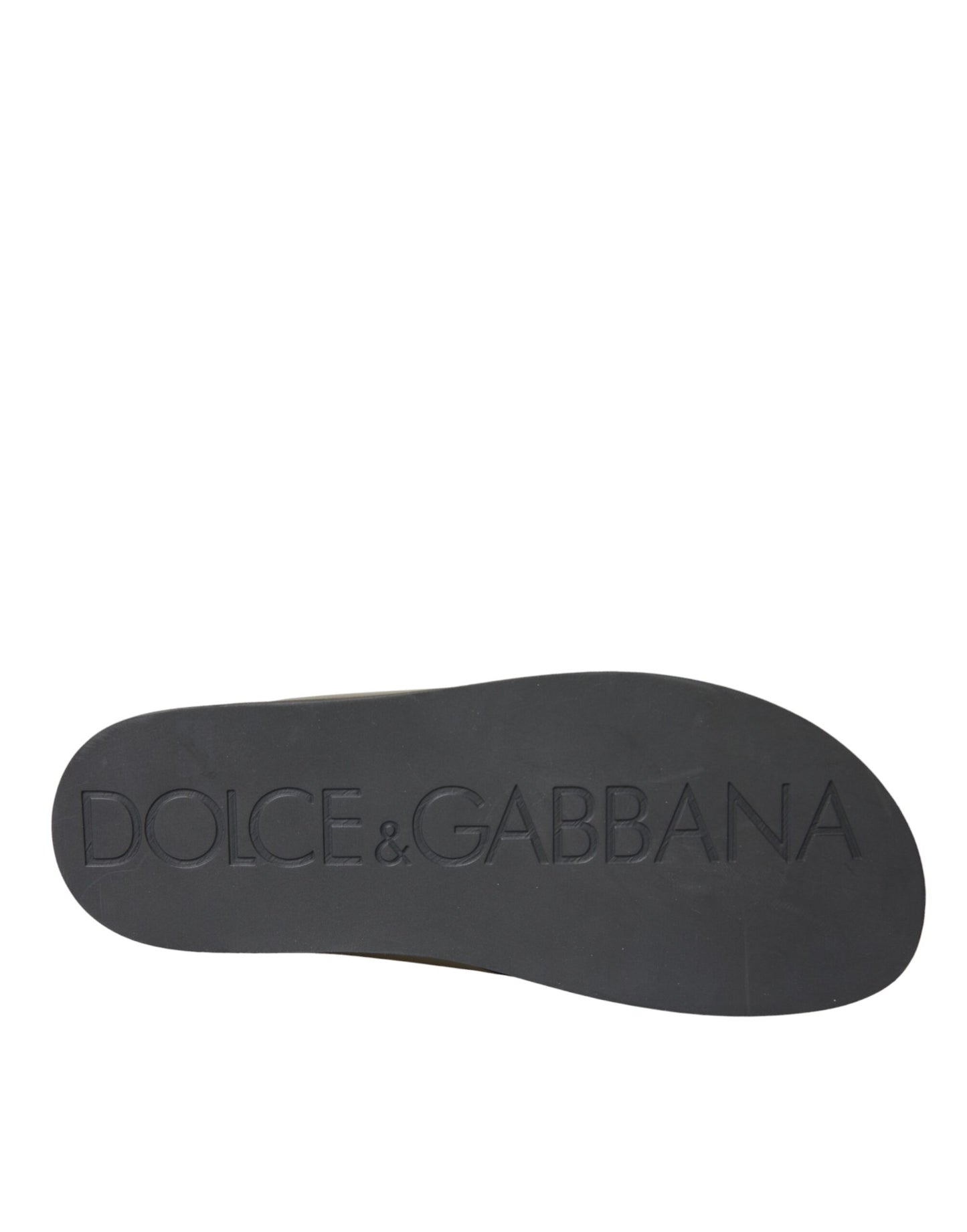 Dolce & Gabbana Grüne Leder Criss-Cross Slide Sandalen Schuhe