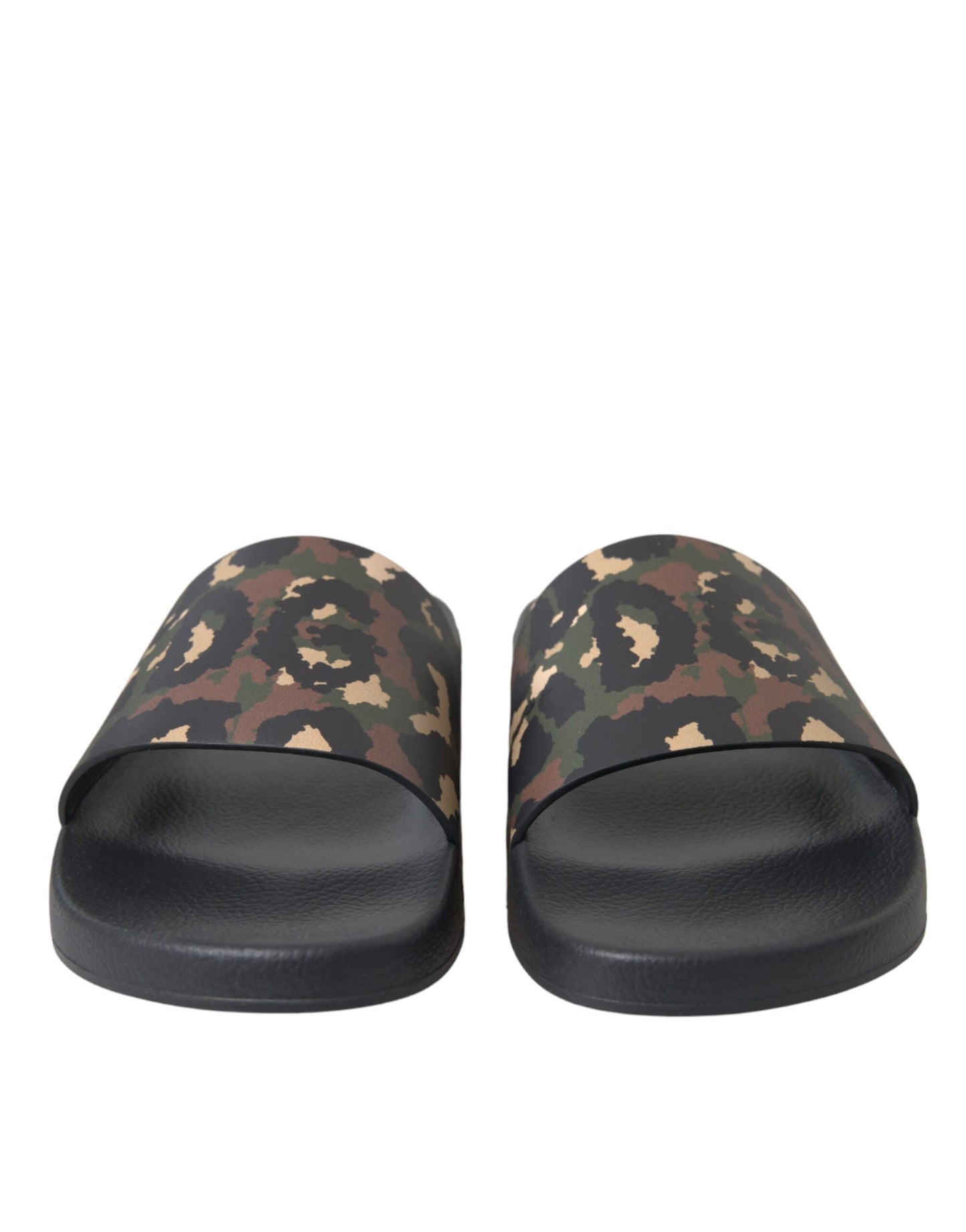 Dolce & Gabbana Multicolor Camouflage Leder Strandbekleidung Männer Schuhe