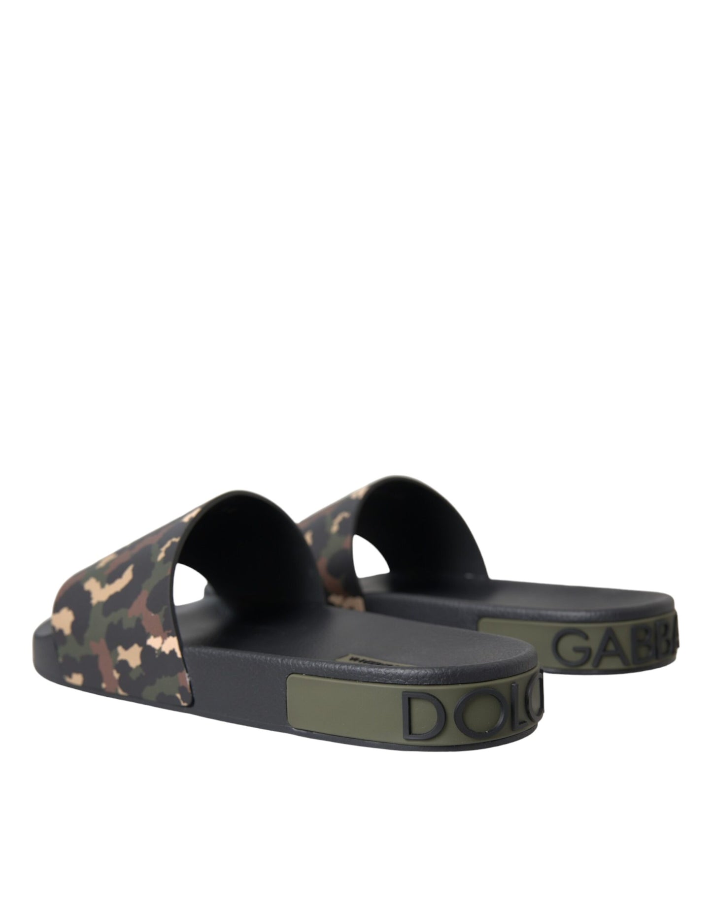 Dolce & Gabbana Multicolor Camouflage Leder Strandbekleidung Männer Schuhe