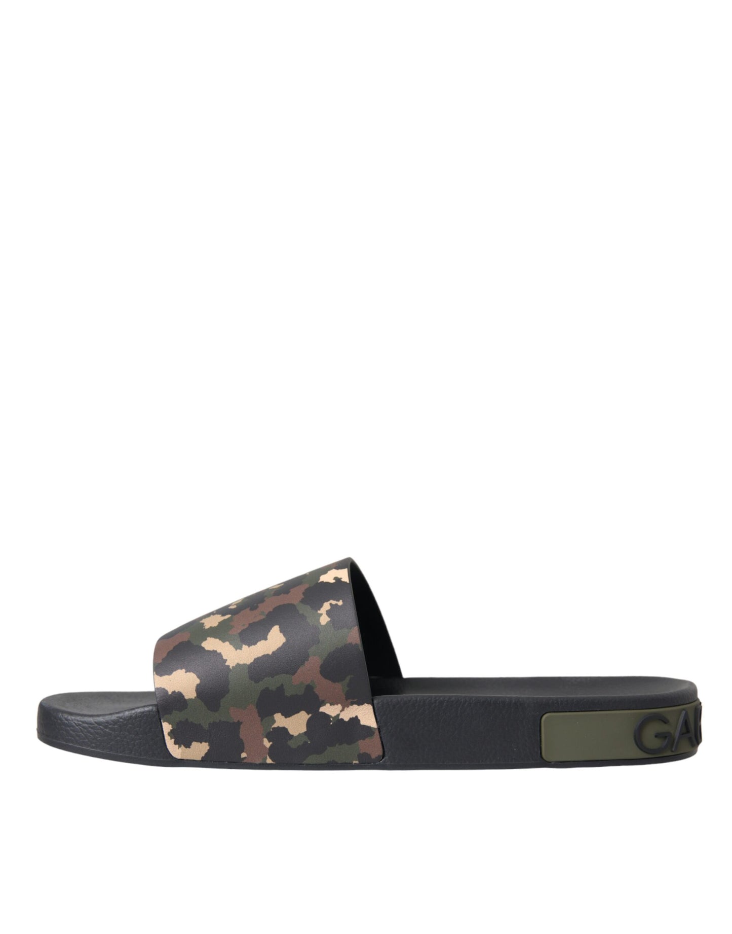 Dolce & Gabbana Multicolor Camouflage Leder Strandbekleidung Männer Schuhe