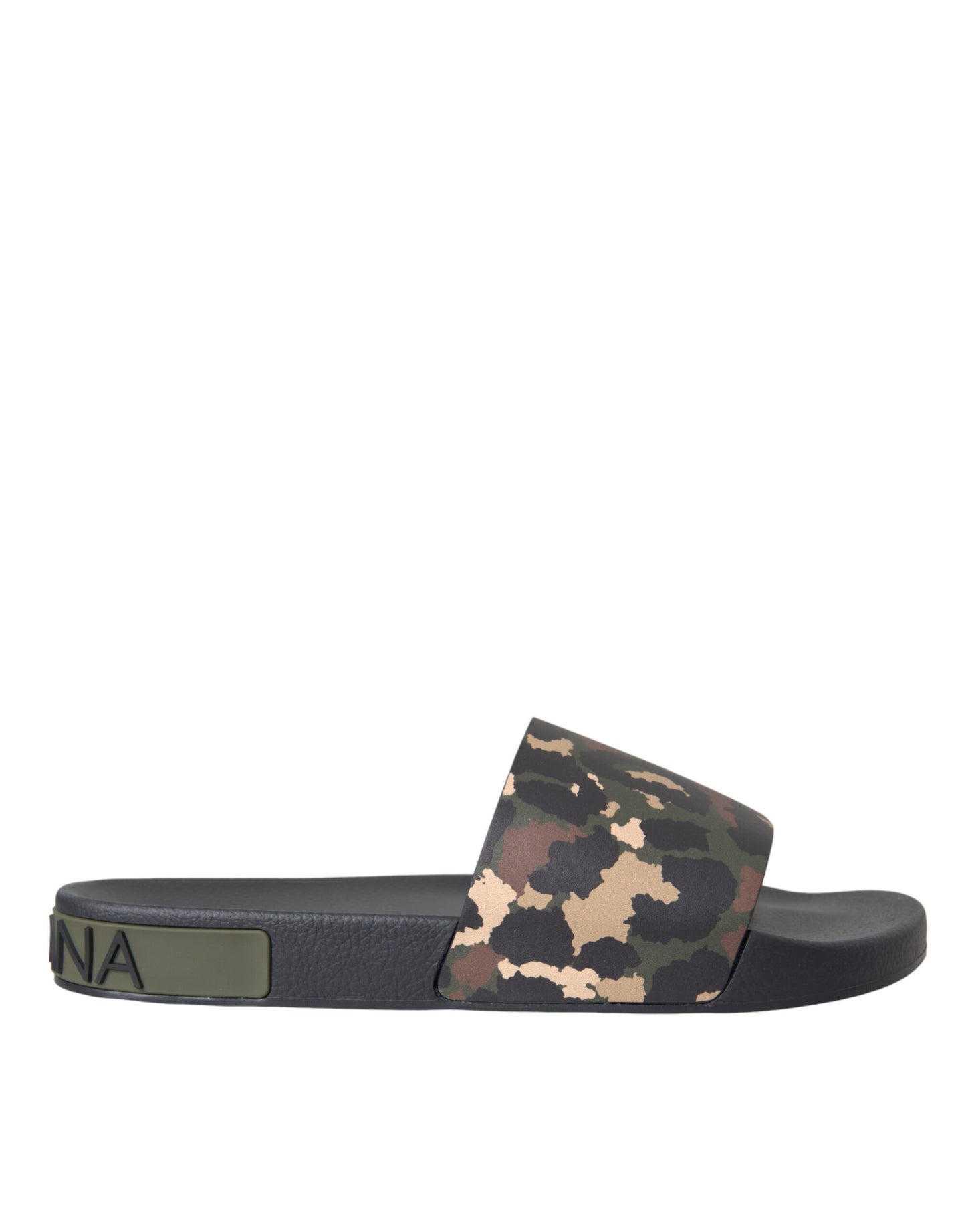 Dolce & Gabbana Multicolor Camouflage Leder Strandbekleidung Männer Schuhe