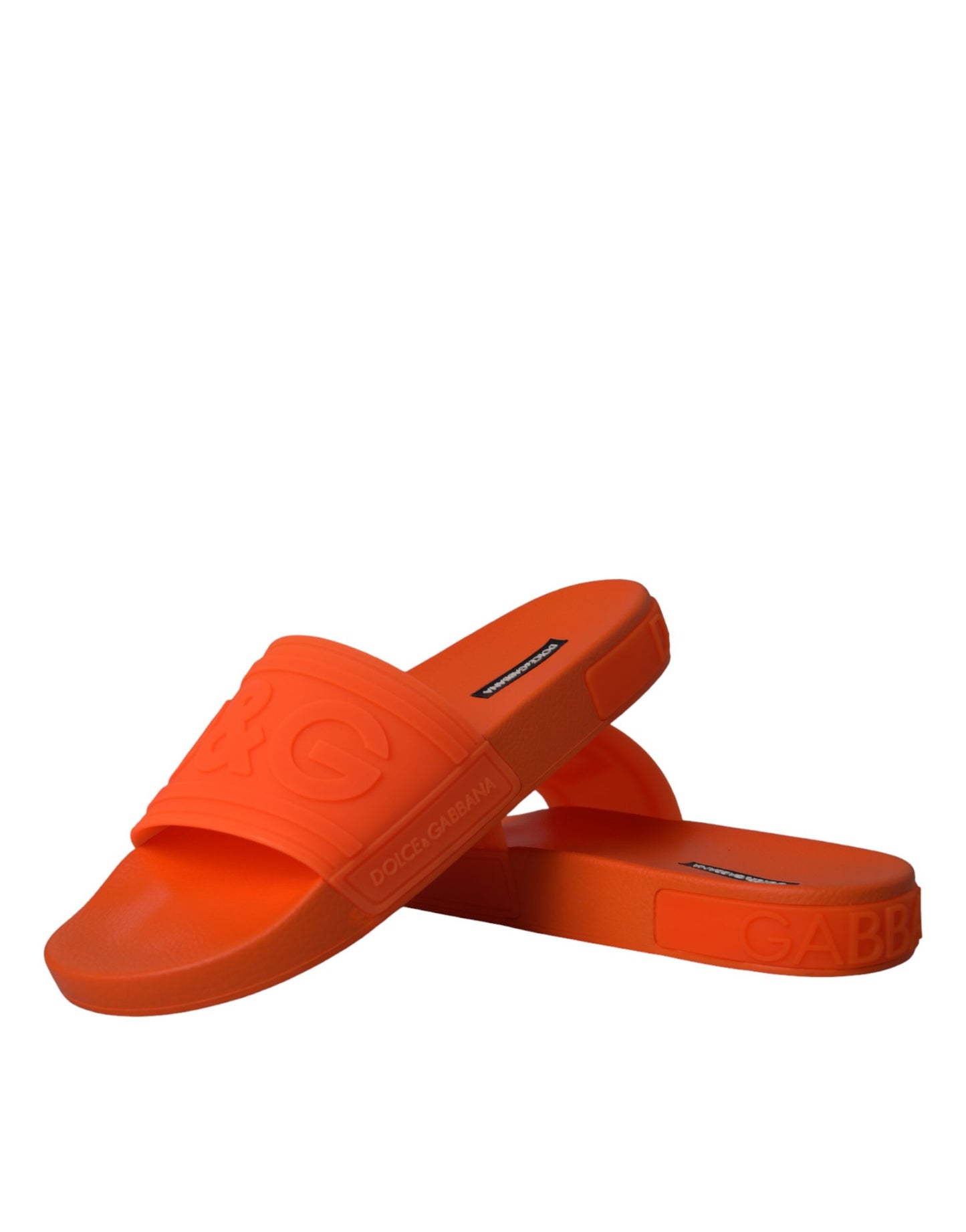 Dolce & Gabbana Orange Gummirutsche Sandalen Badeschuhe