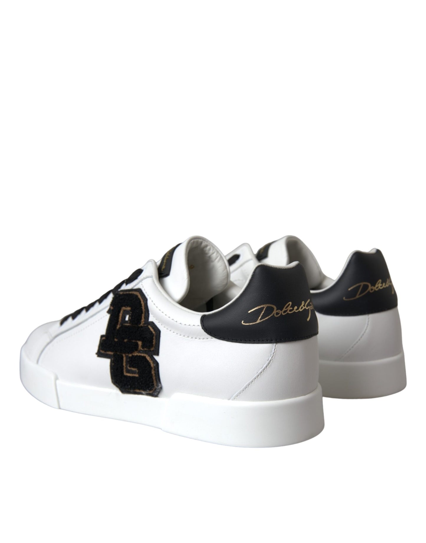 Dolce & Gabbana Weißes Leder DG Logo Casual Low Top Sneakers Schuhe