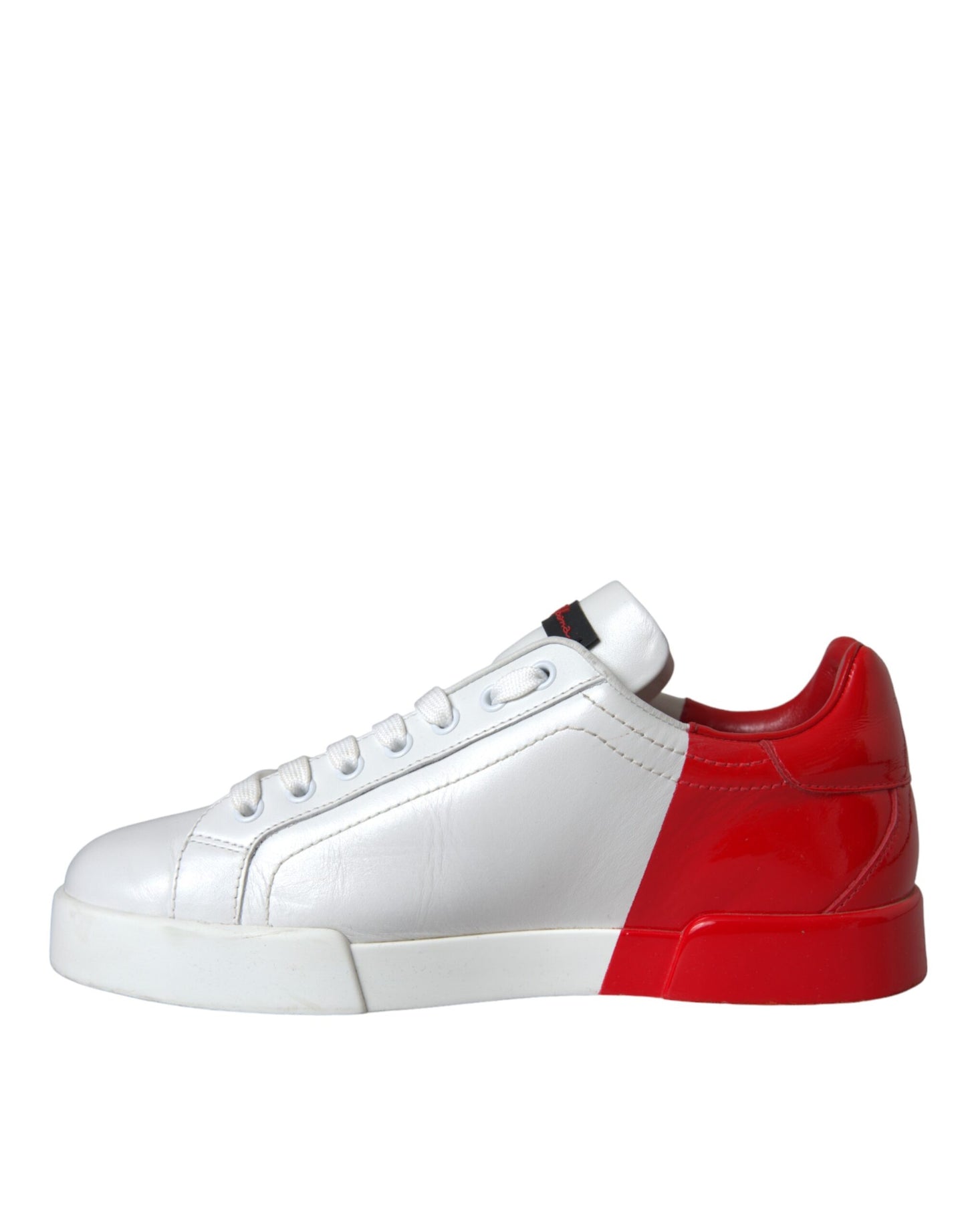 Dolce & Gabbana Weiß Rot Leder Logo Low Top Sneakers Schuhe