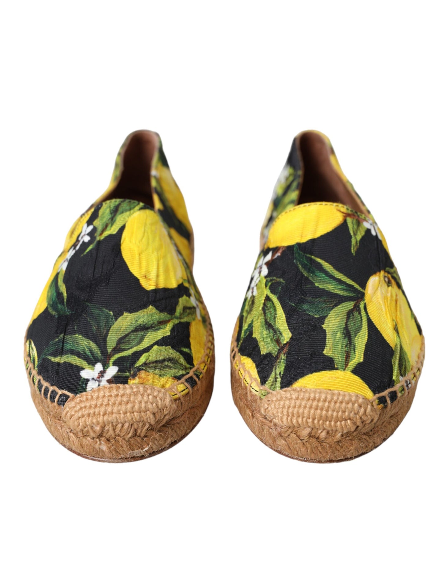 Dolce & Gabbana Multicolor Zitrone Slip On Espadrilles Schuhe