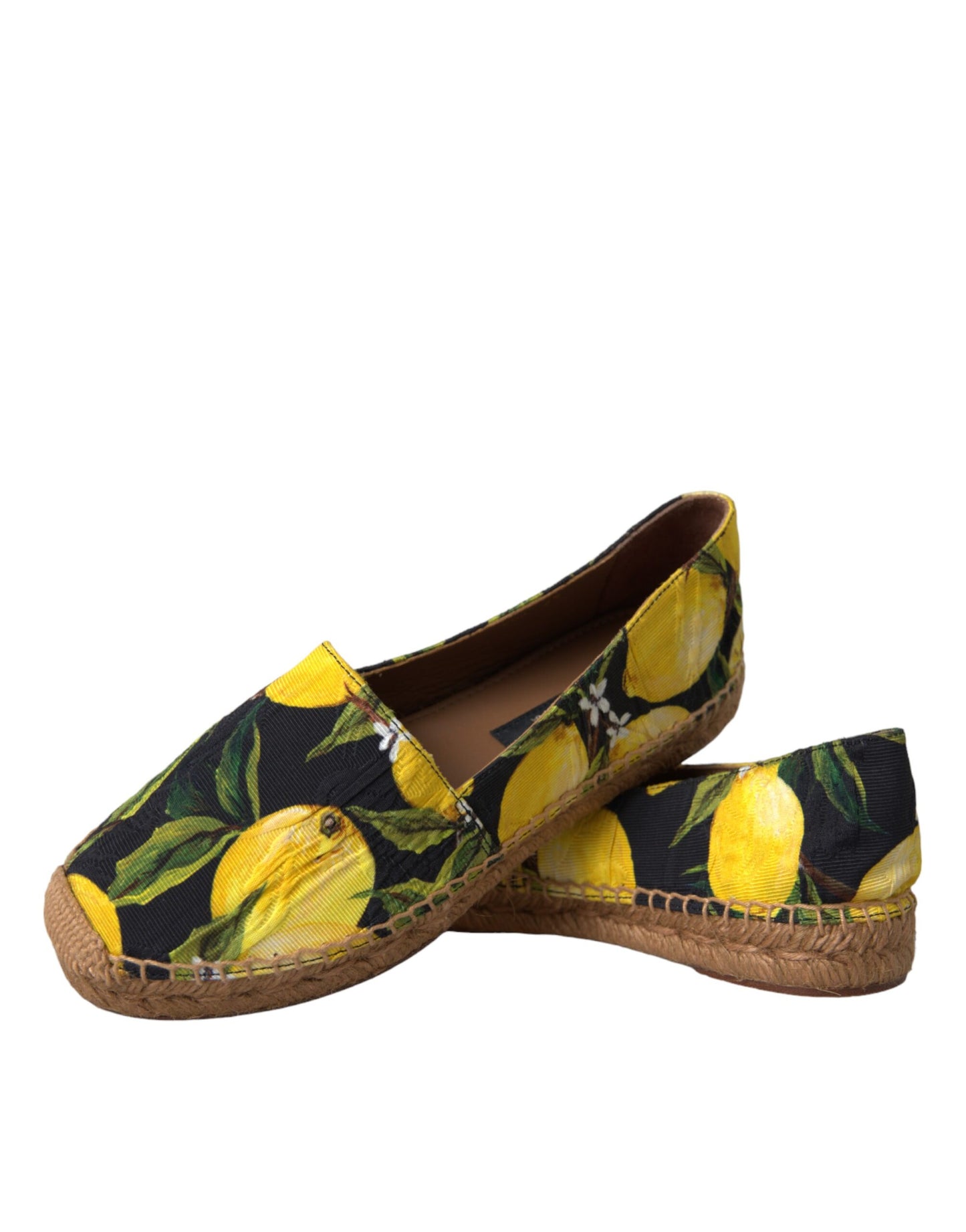 Dolce & Gabbana Multicolor Zitrone Slip On Espadrilles Schuhe