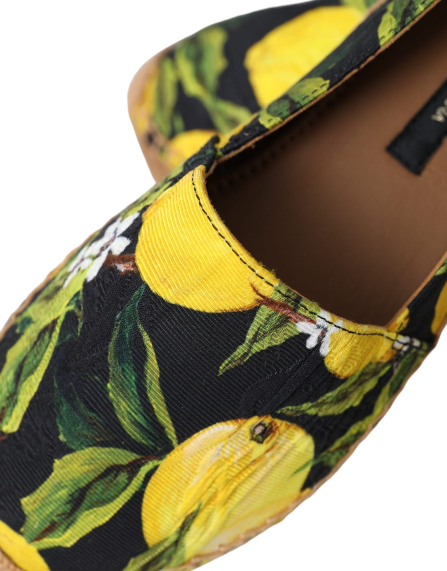 Dolce & Gabbana Multicolor Zitrone Slip On Espadrilles Schuhe