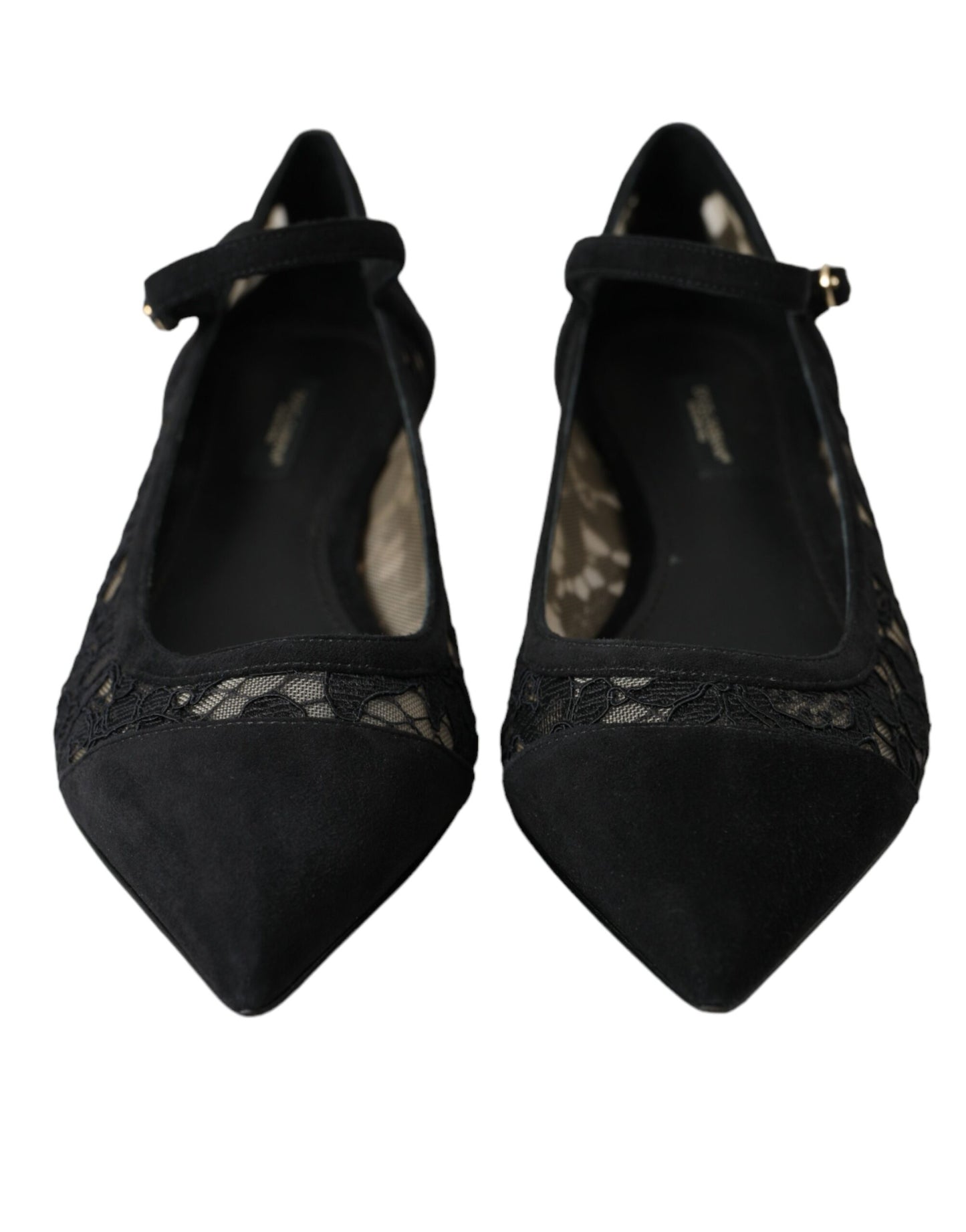 Dolce & Gabbana Schwarz Taormina Spitze Bellucci Flats Schuhe