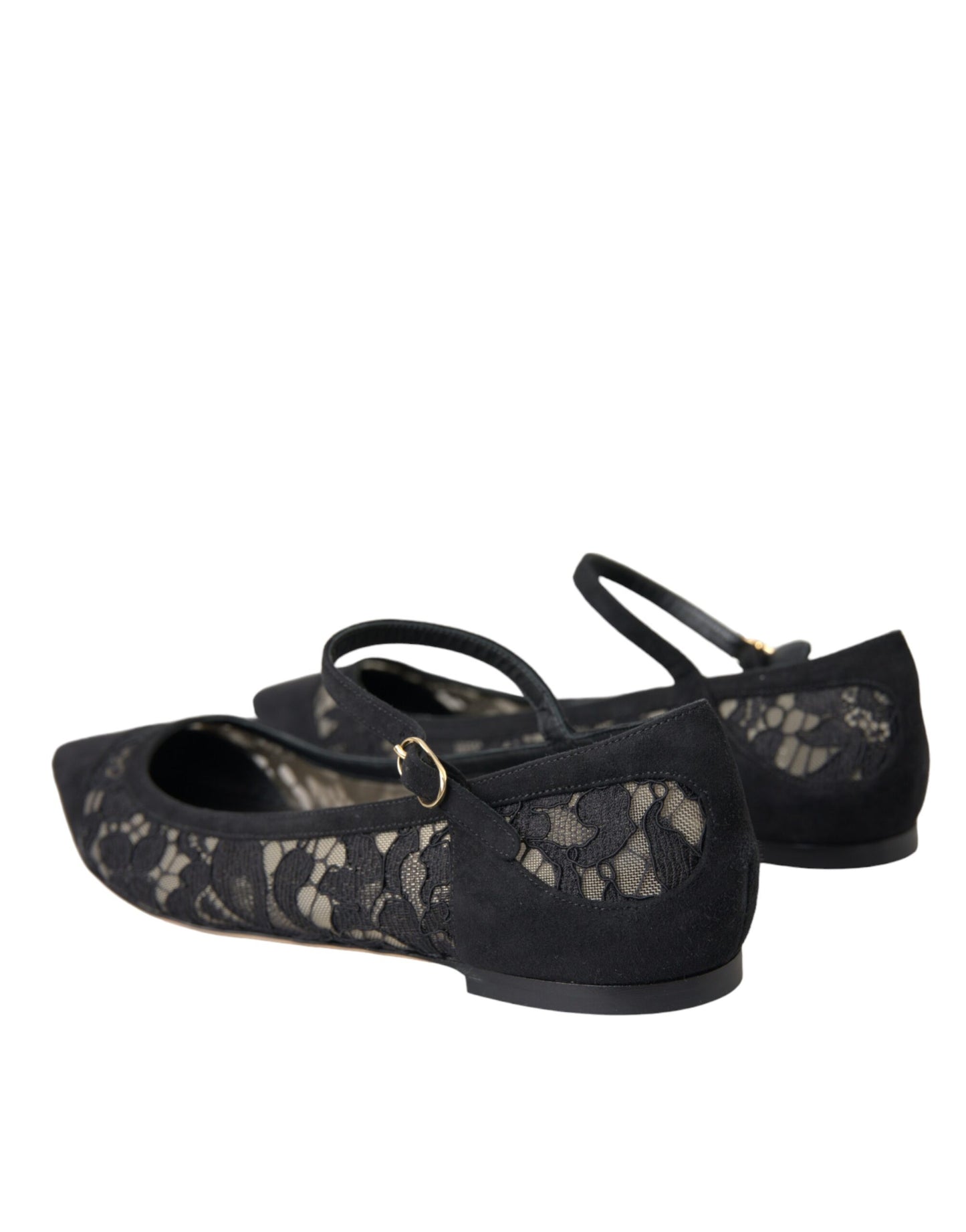 Dolce & Gabbana Schwarz Taormina Spitze Bellucci Flats Schuhe