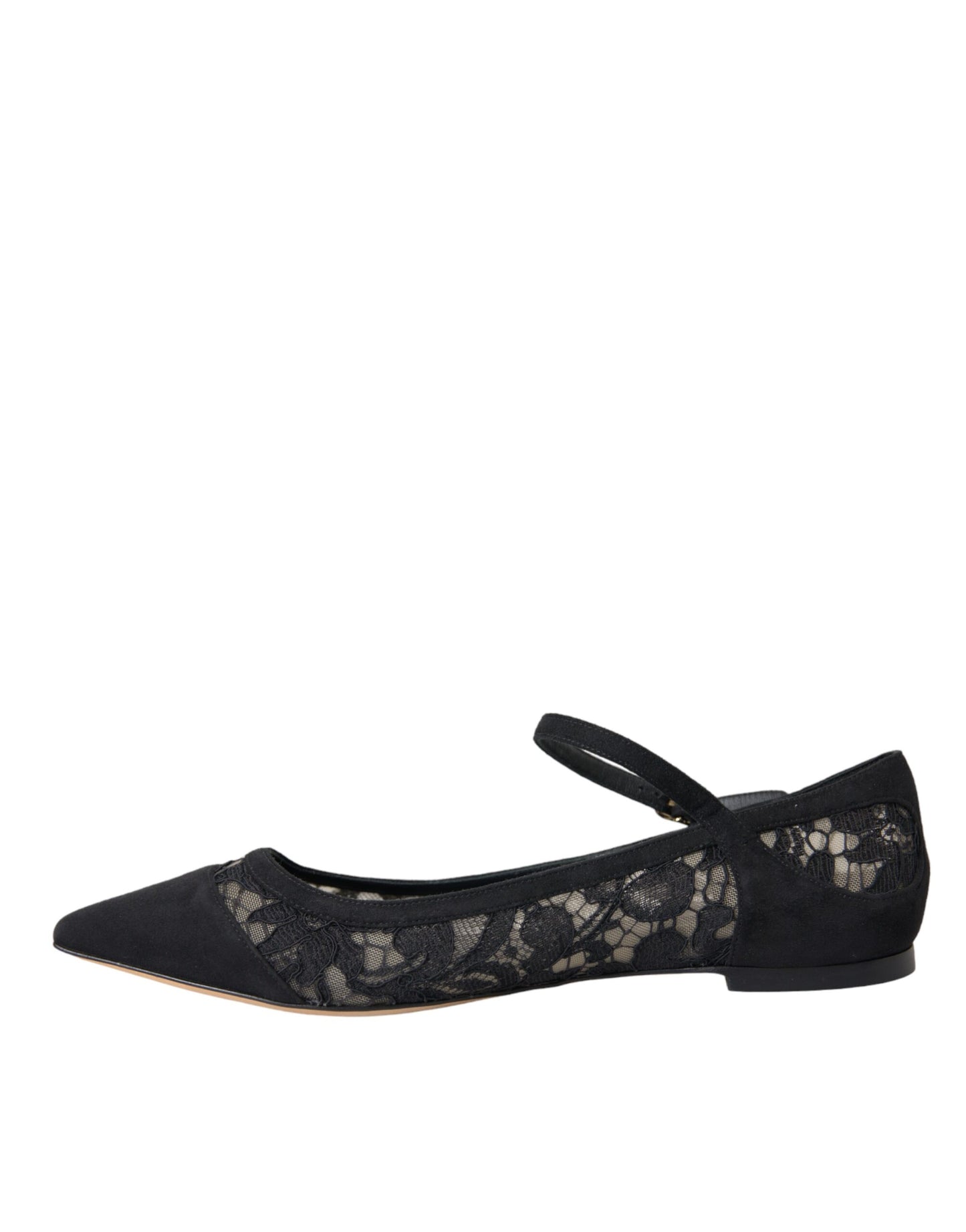 Dolce & Gabbana Schwarz Taormina Spitze Bellucci Flats Schuhe