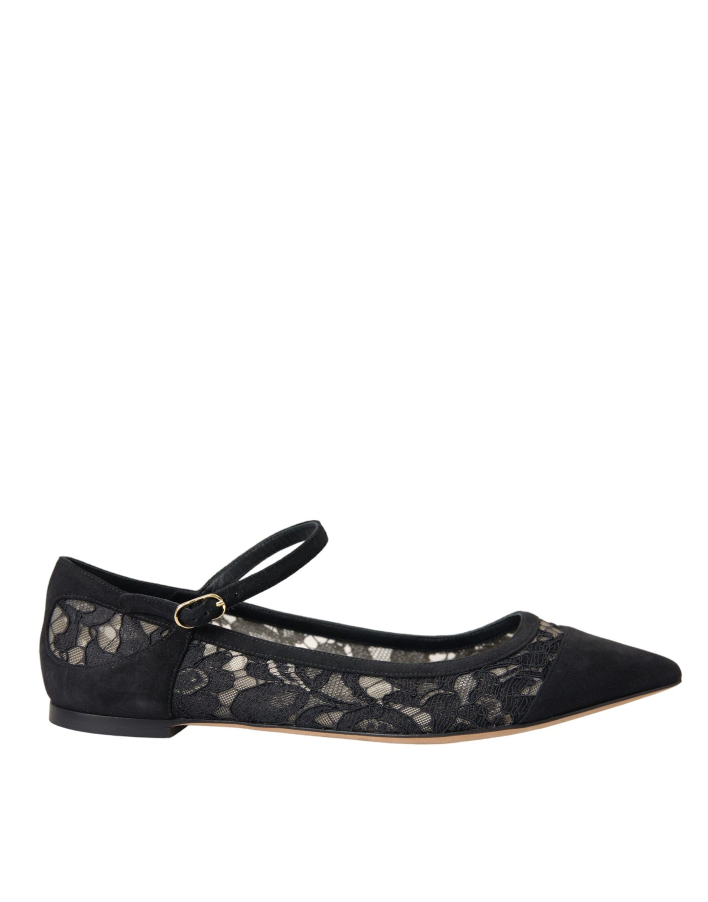 Dolce & Gabbana Schwarz Taormina Spitze Bellucci Flats Schuhe