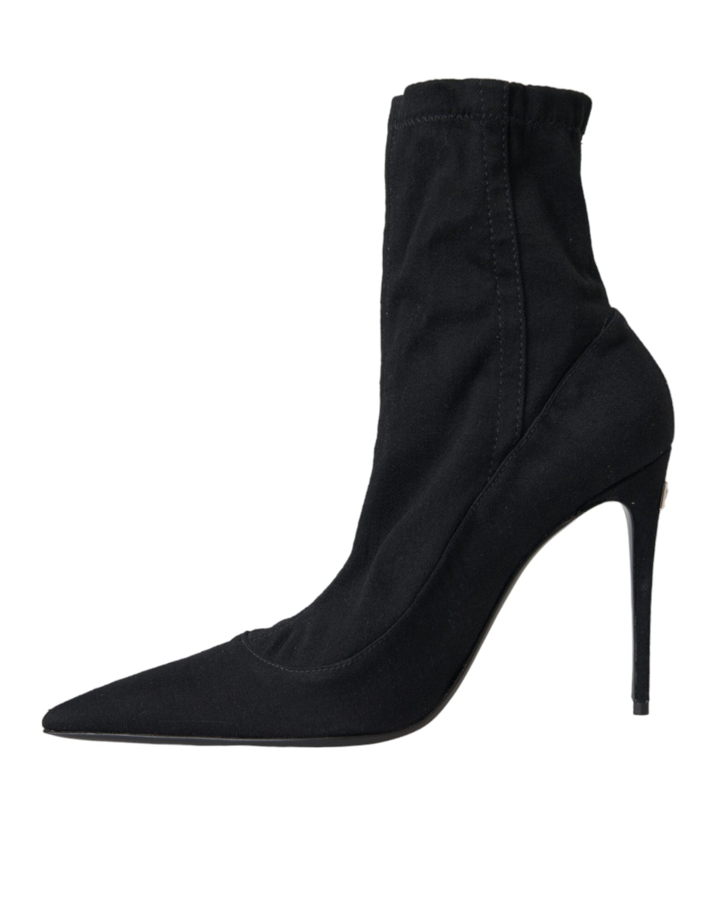 Dolce & Gabbana Schwarze Stiletto Heels Denim Ankle Boots Schuhe