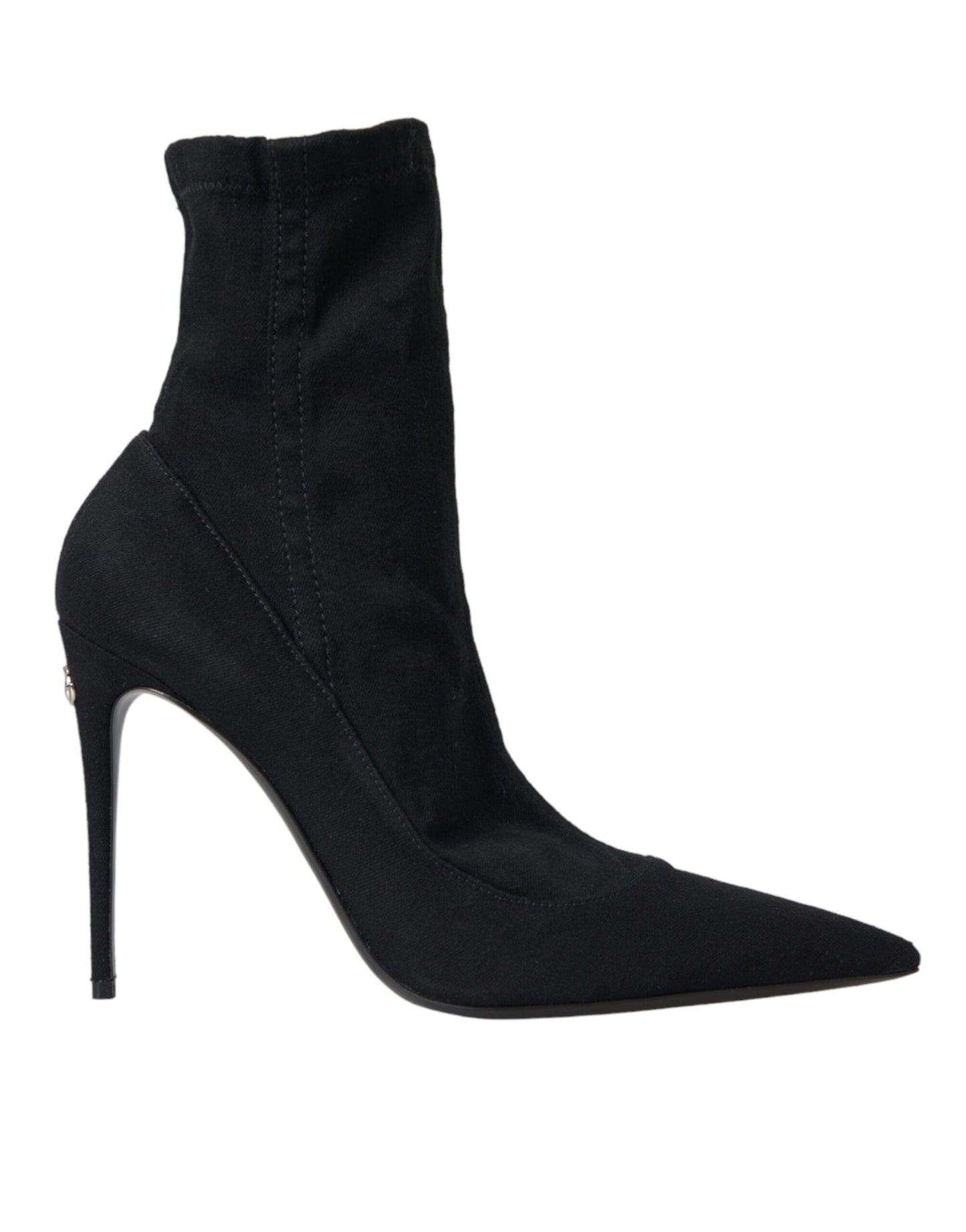 Dolce & Gabbana Schwarze Stiletto Heels Denim Ankle Boots Schuhe