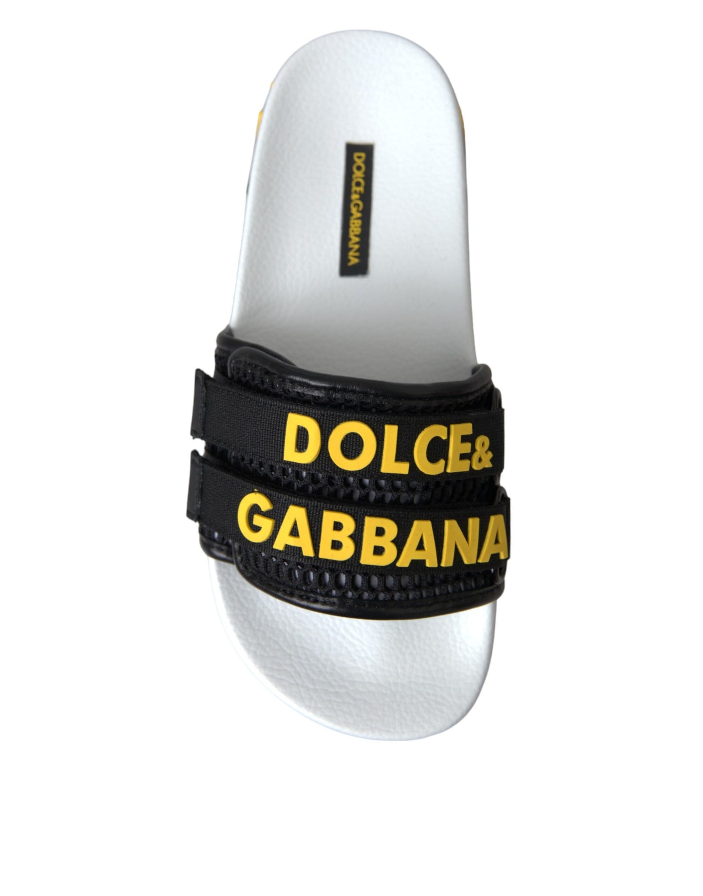 Dolce & Gabbana Weiß Schwarz Logo Beachwear Flats Sandalen Schuhe